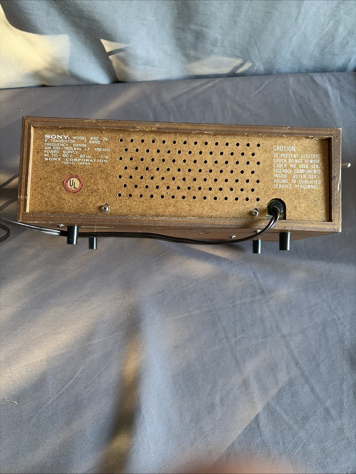 Vintage 1965 Sony 8RC-74 AM Clock Radio – Working, Made in Japan 3