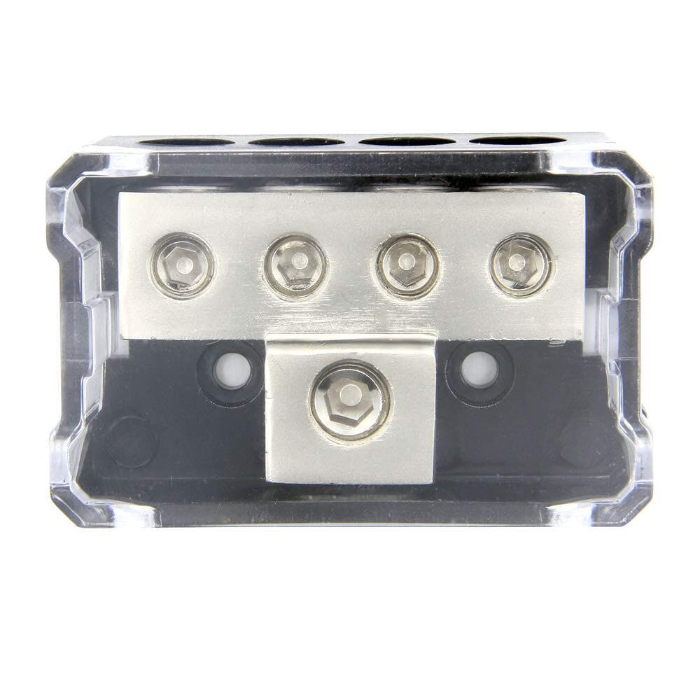 4 Way Distribution Block 0-4 AWG In, 4-10 AWG Out Car Audio Amp Power or Ground 4