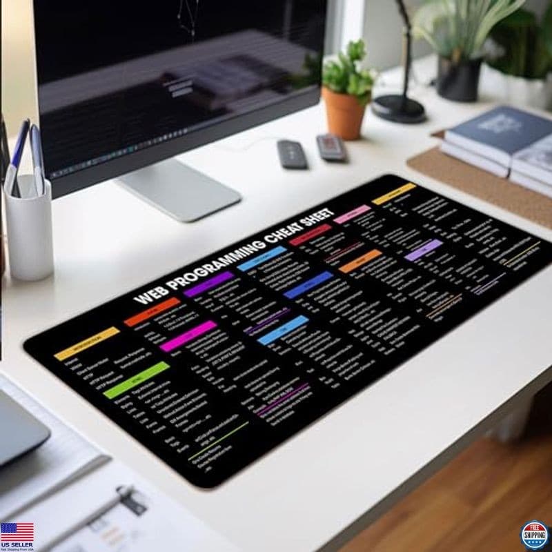 Ultimate Web Programming Cheat Sheet Mouse Pad - Essential Mat for Developers 3