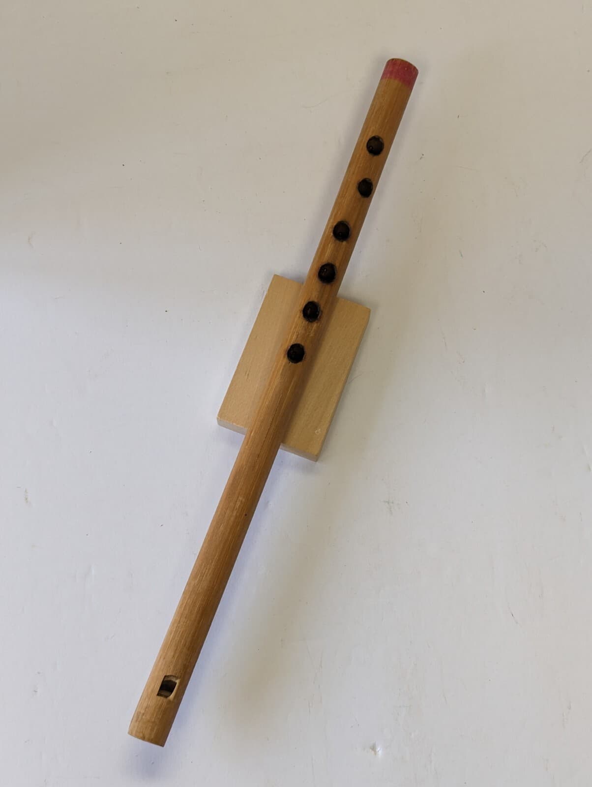 Vintage Handmade Traditional Bamboo Flute 13.5" x .75" 6 Holes