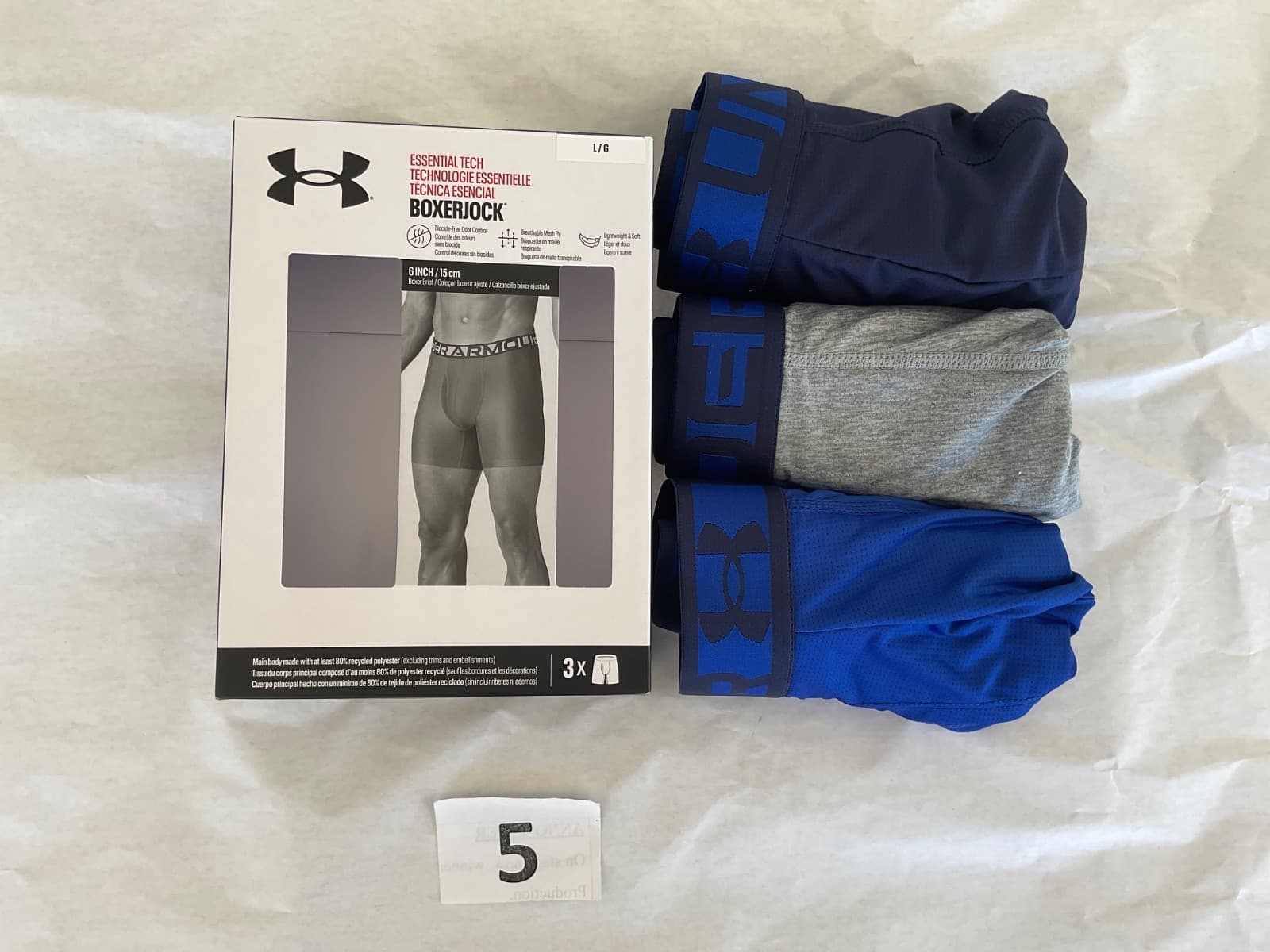 Under Armour 6 inch Tech Boxer Brief New Tag Men Sizes Box Contains 3 Boxerjocks 6
