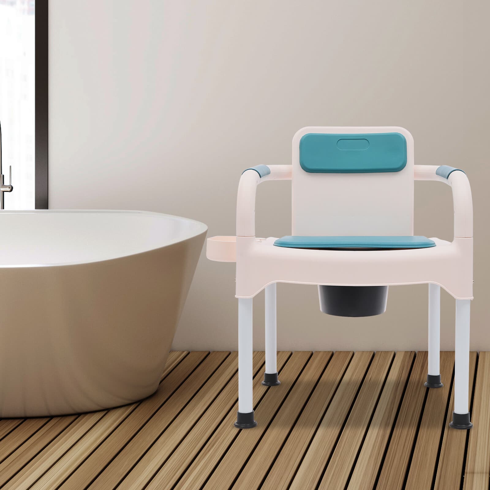 Bedside Commodes Chair Toilet Chair Commode Toilet with Armrests for Home Use 4