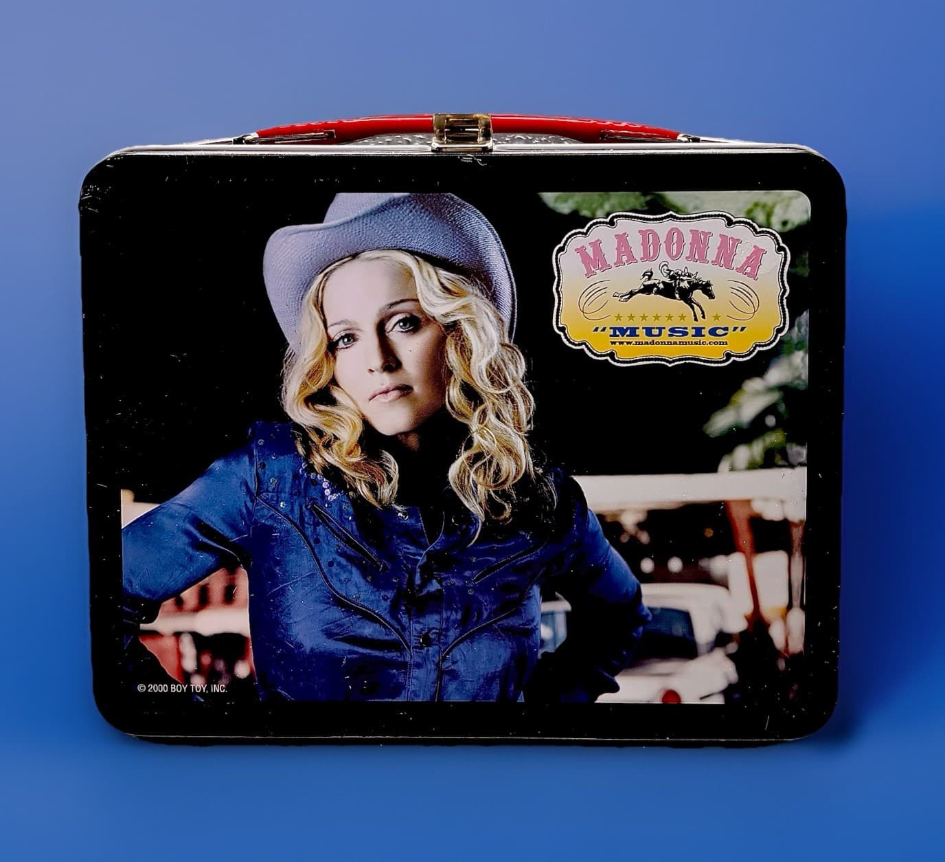 MADONNA MUSIC ALBUM ERA PROMO LUNCHBOX w THERMO BOY TOY NECA CIRCA 2000