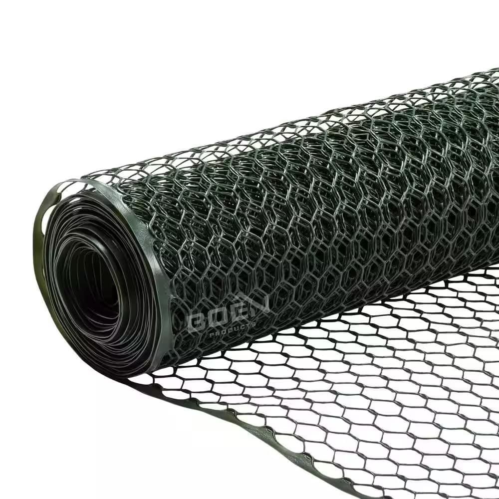 3 Ft. X 25 Ft. Plastic Poultry Hex Garden Fence Netting, Green
