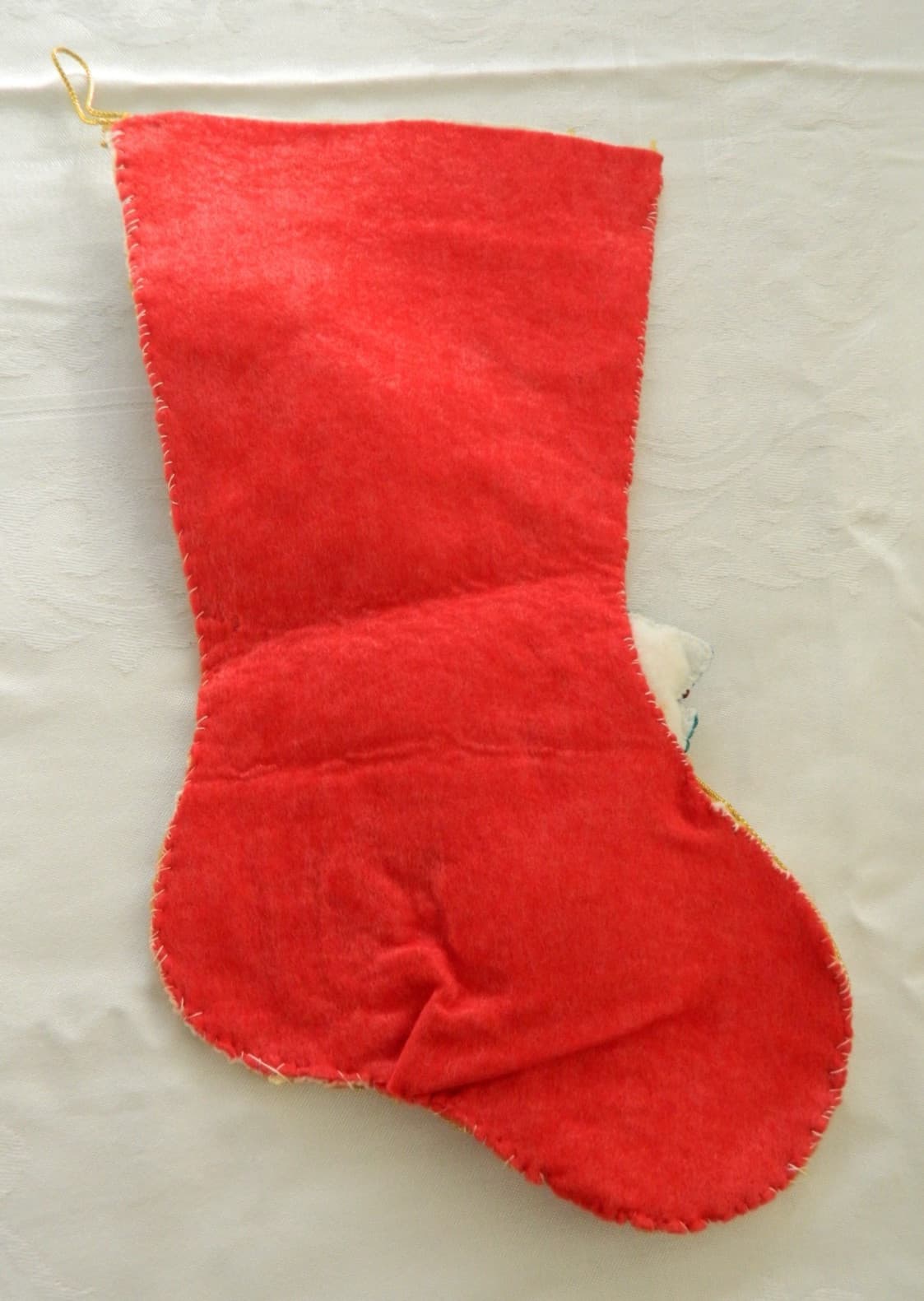 Bucilla Stocking Felt Appliqué Sequin Santa Snowman Finished Jeweled 3D Vintage 6
