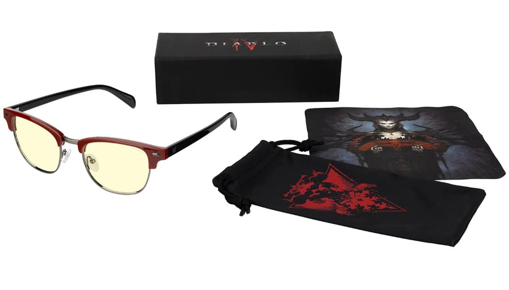 Diablo IV 4 Sanctuary Gunnar Blood Onyx Blue Light Gaming Computer Glasses D4