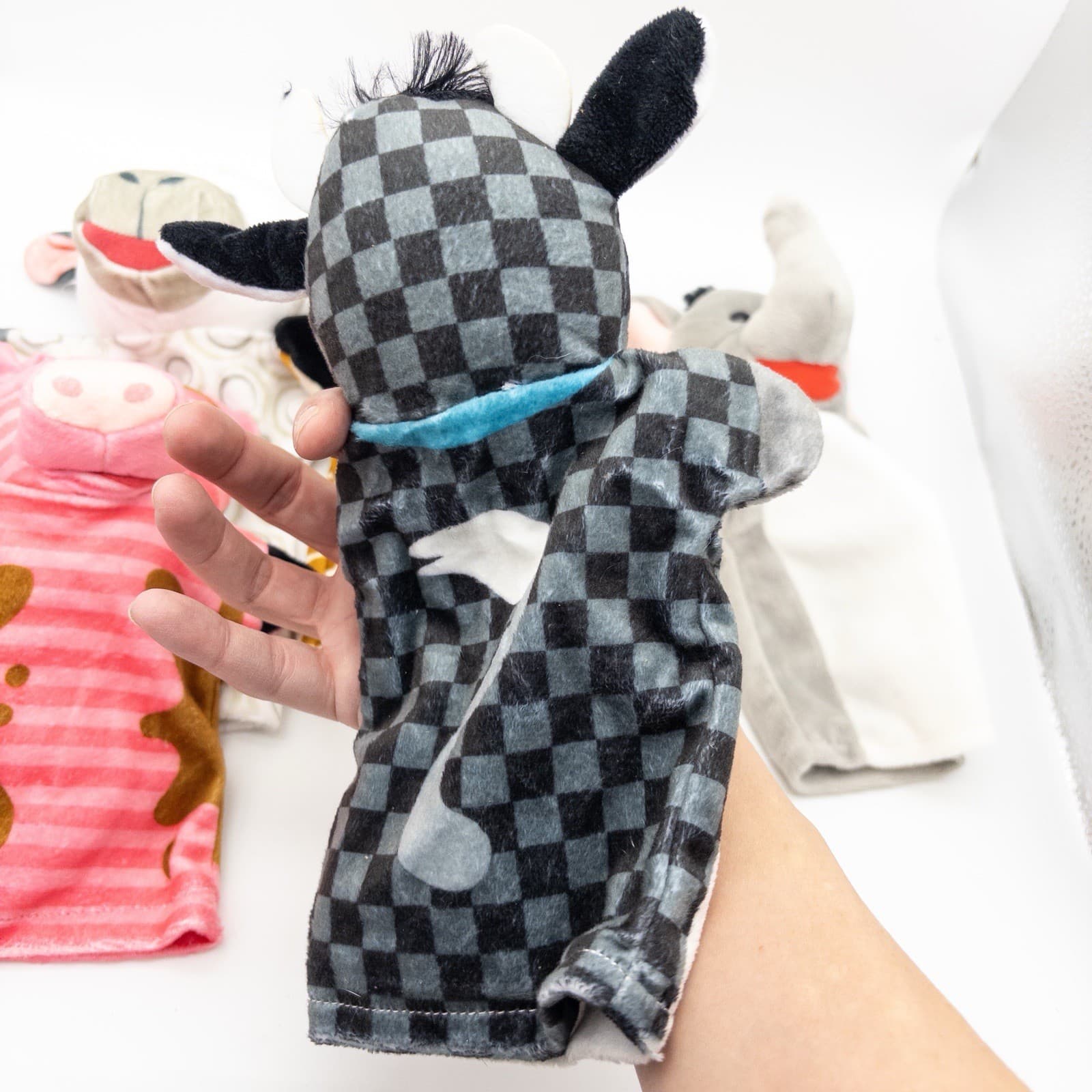 Melissa And Doug Hand Puppet Lot Of 6 Animals Monkey Cow Pig Sheep Elephant 6