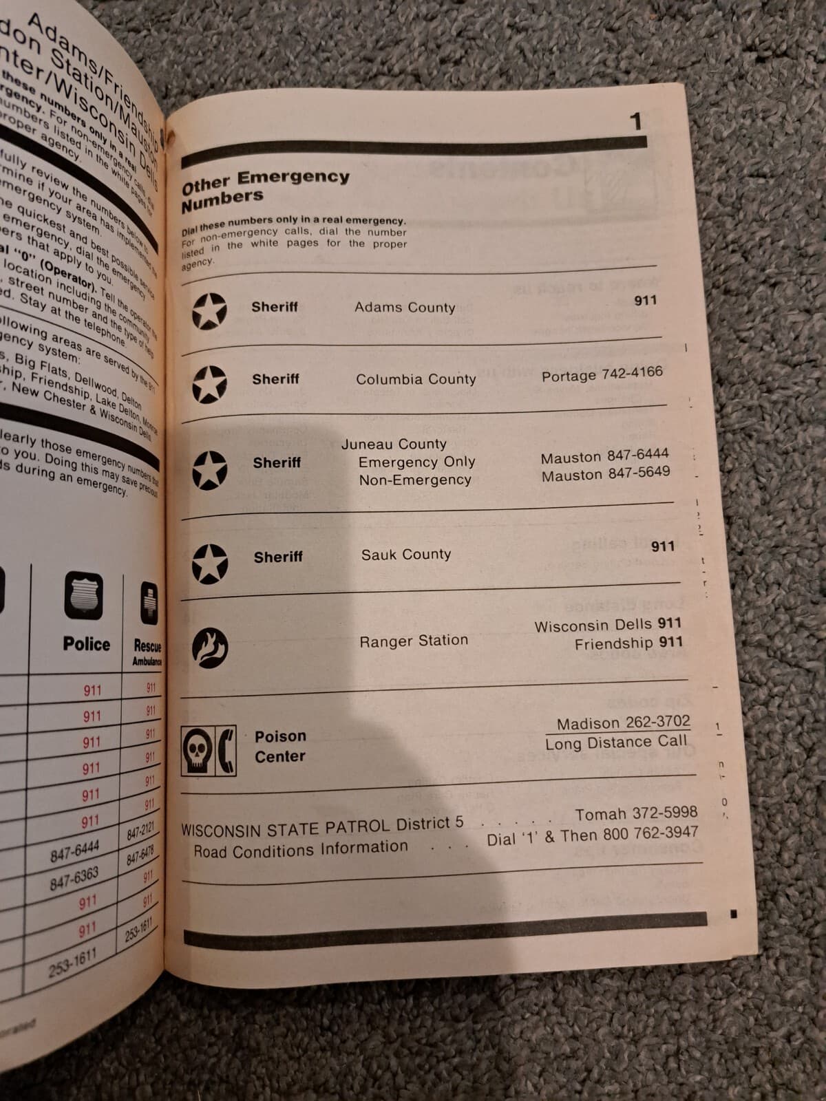 GTE October 1988 Wisconsin Dells Wisconsin Directory Adams Mauston Lake Delton 2