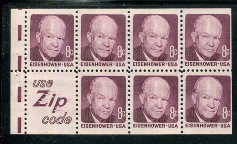 US Pane #1395d 8c Eisenhower of 7  Vert EE,139551