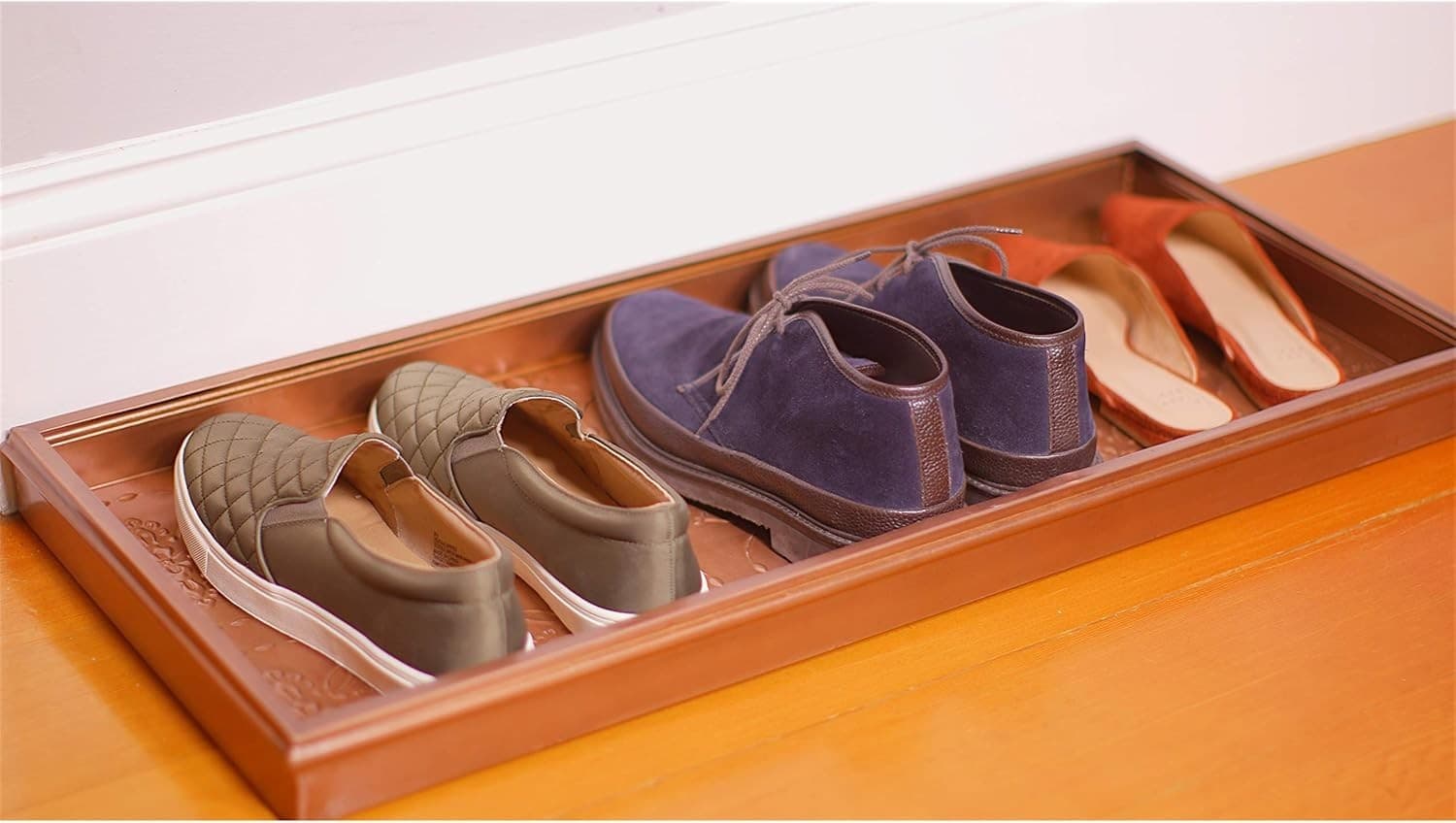Spacious 30” Copper Boot Tray with Anti-Slip Design - Perfect for Entryways 4