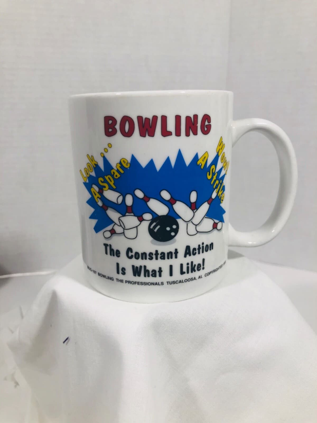Vintage Bowling Professionals Coffee Mug Cup Tuscaloosa, AL 1995