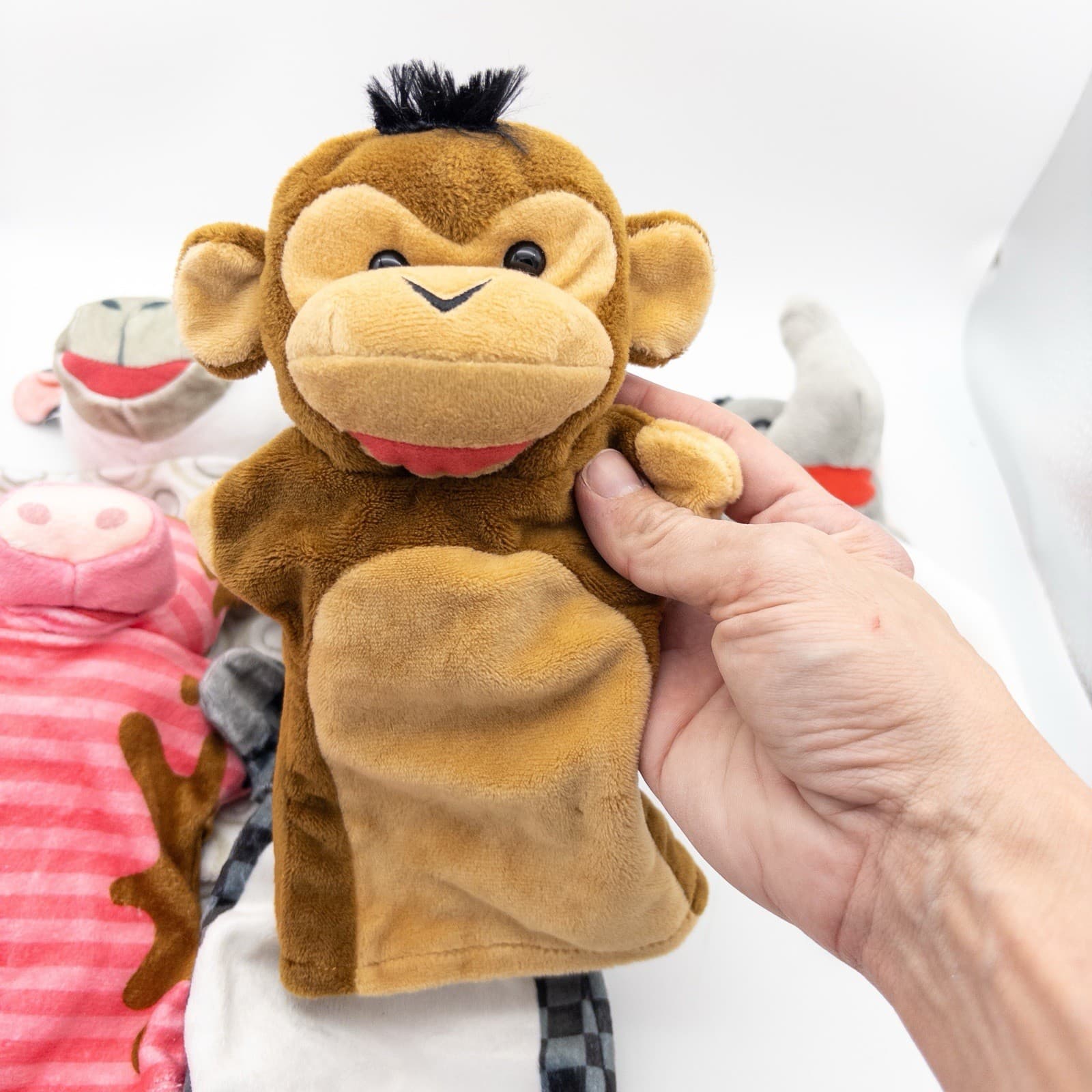 Melissa And Doug Hand Puppet Lot Of 6 Animals Monkey Cow Pig Sheep Elephant 2