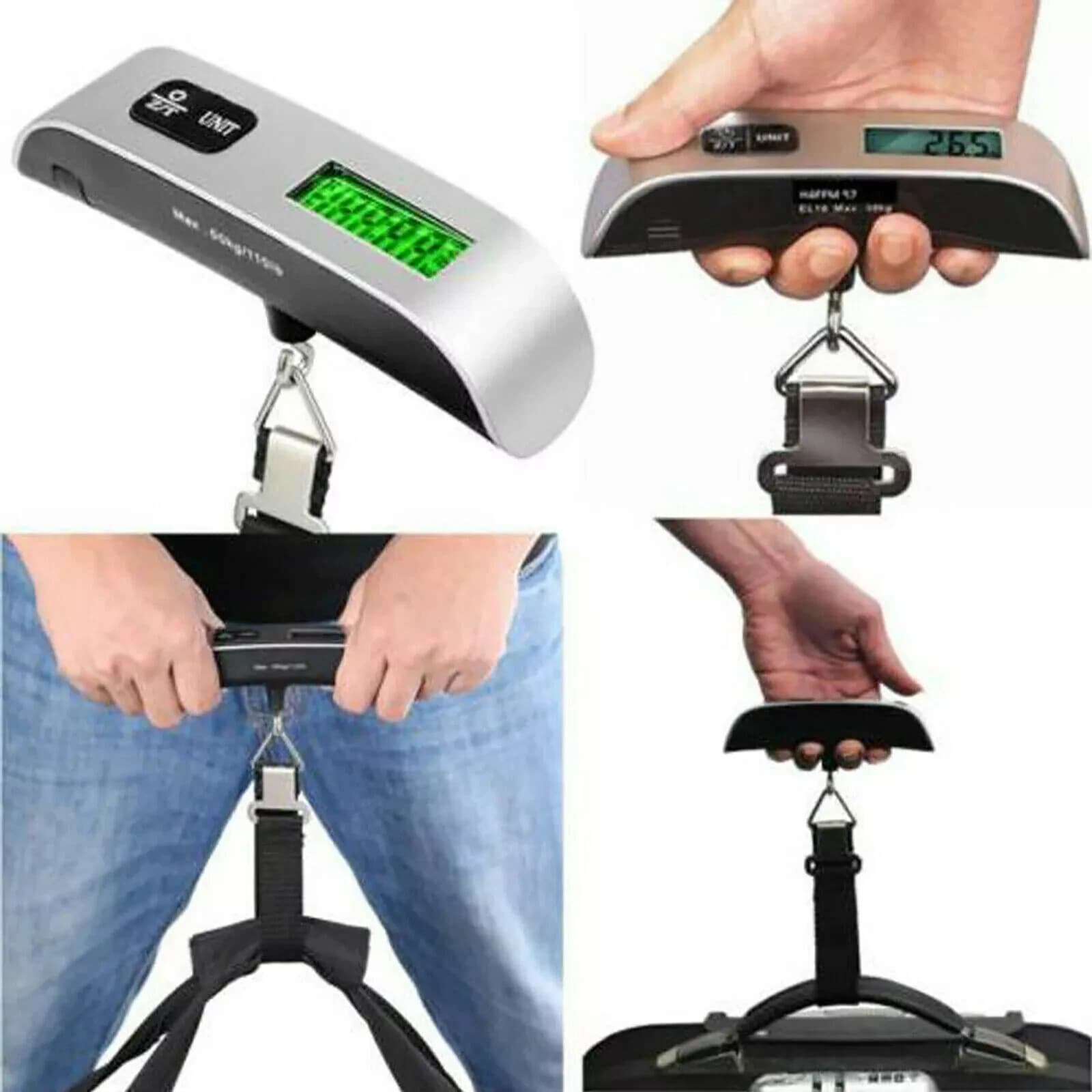 2PCS Portable Travel LCD Digital Luggage Scale Electronic Weight 50kg/10g US 4
