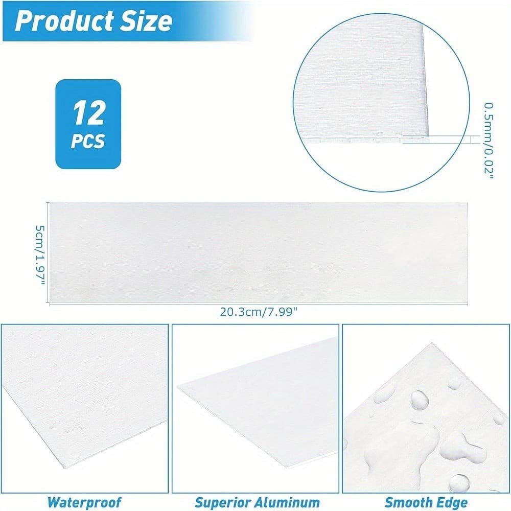 12pcs Aluminum Office Nameplates 8x2 Sublimation Name Plates Blank Metal Name 2