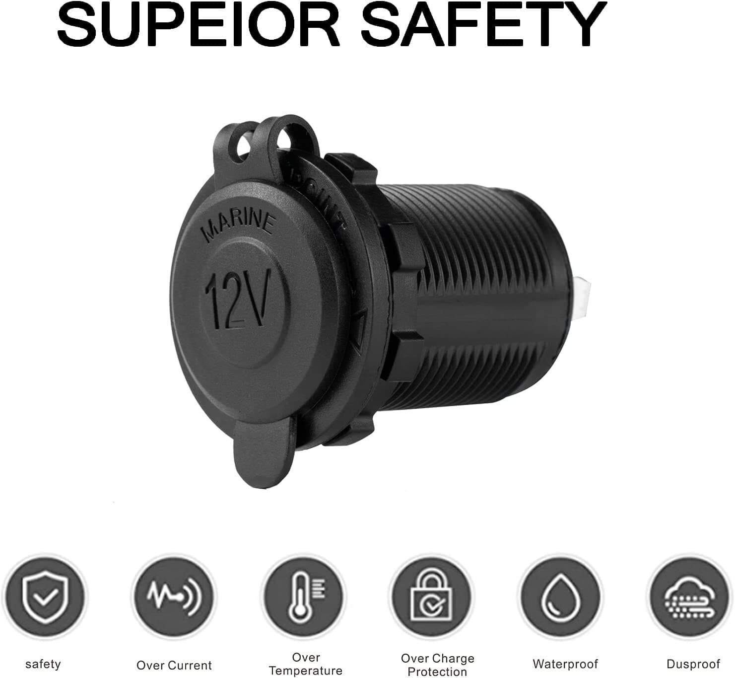 12V Car Cigarette Lighter Socket Outlet Charger Power Adapter Plug Waterproof SM 4