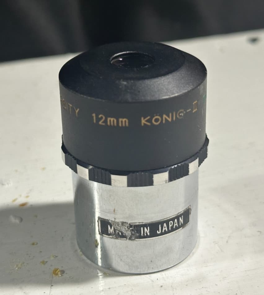 University Optics 12mm Zebra Konig-II Eyepiece 1.25" Japan Multi Coated