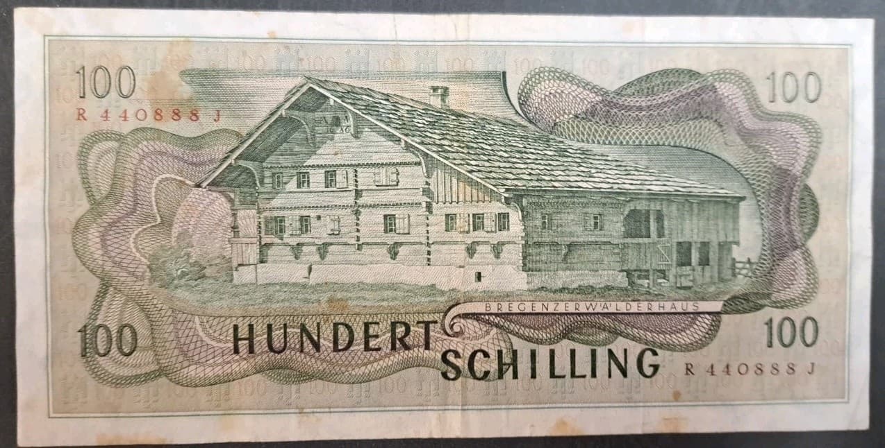 1969 Austria 100 Schilling P145 R440888J. 2