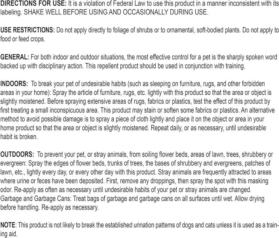 Keep Off! Cat Repellent Spray Outdoors & Indoor 6 Ounces 24-HOUR PROTECTION New 5