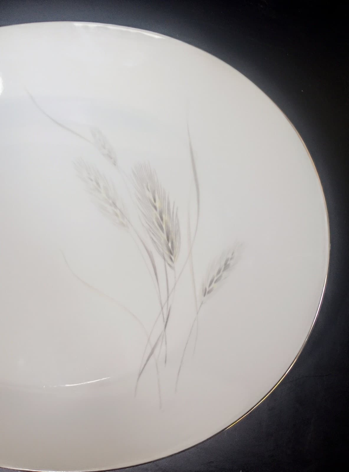 Rosenthal Continental Regina Platinum 15" Oval Serving Platter Wheat Pattern  6