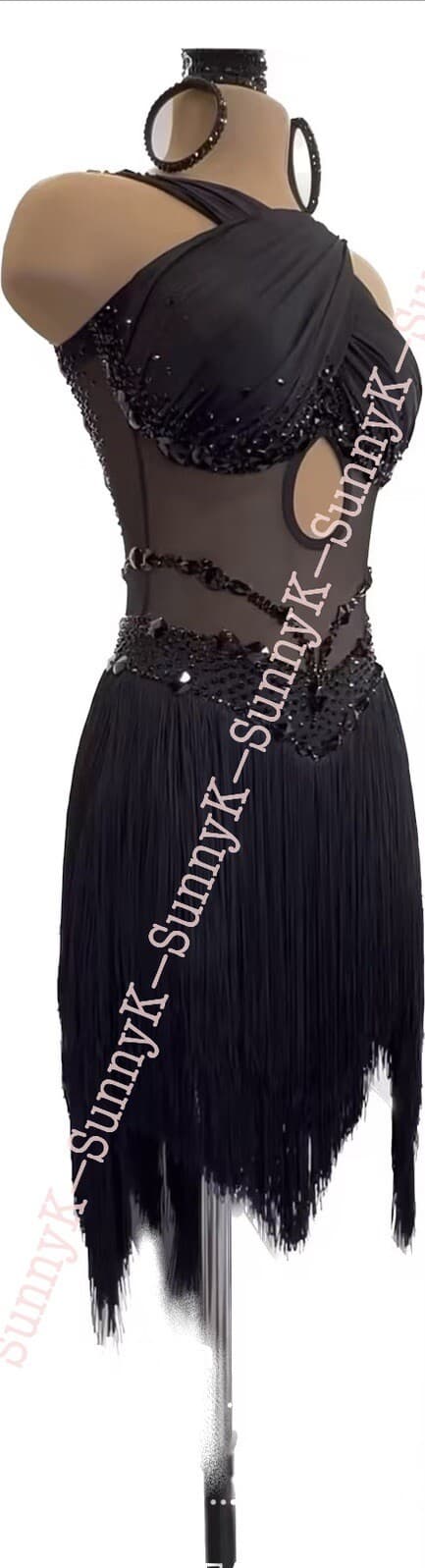 jz Handmade Women Samba Ballroom Swing Salsa Rumba Latin Dance Dress RHYTHM