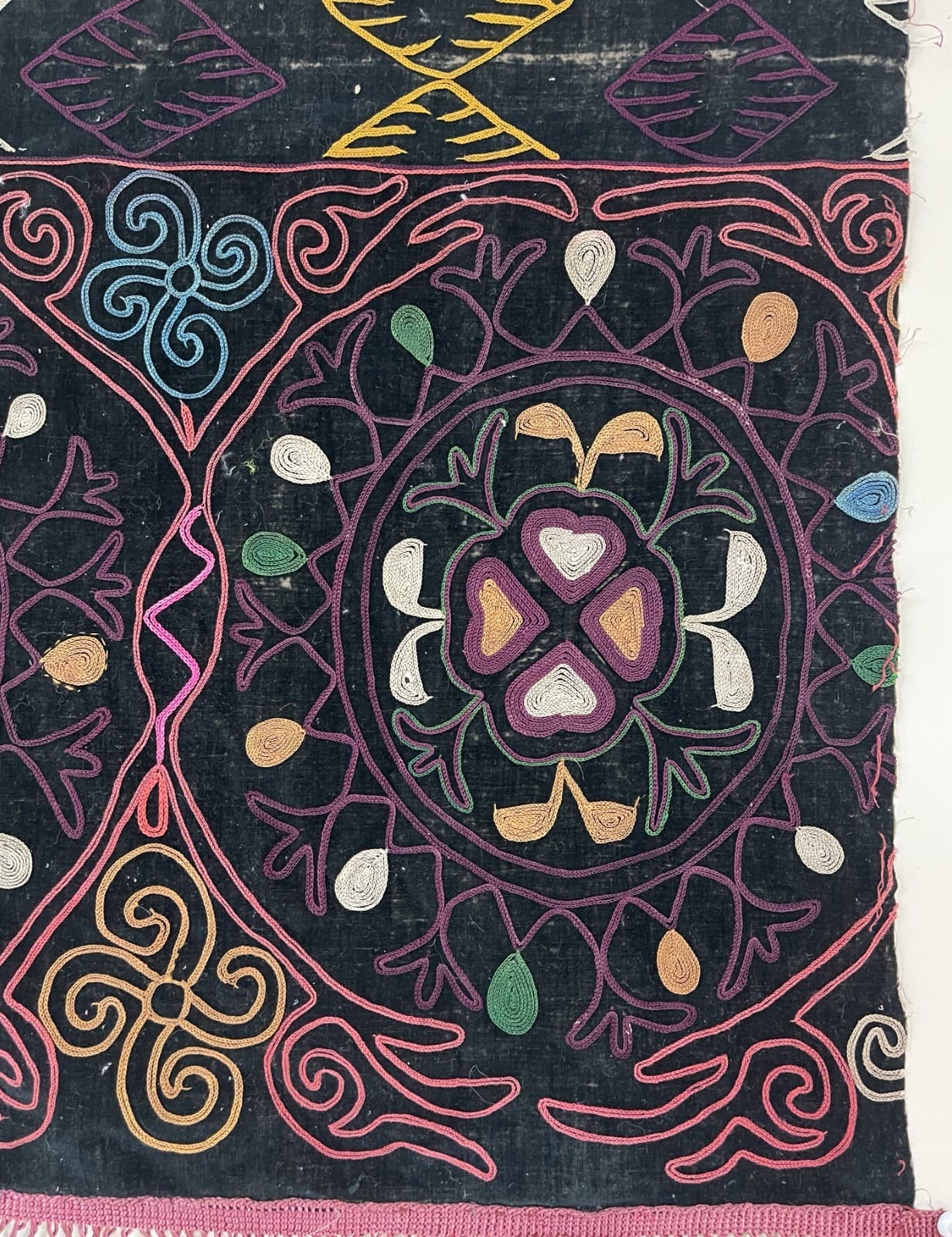 OLD CENTRAL ASIAN KYRGYZ SILK EMBROIDERY WALL DECORATION 6