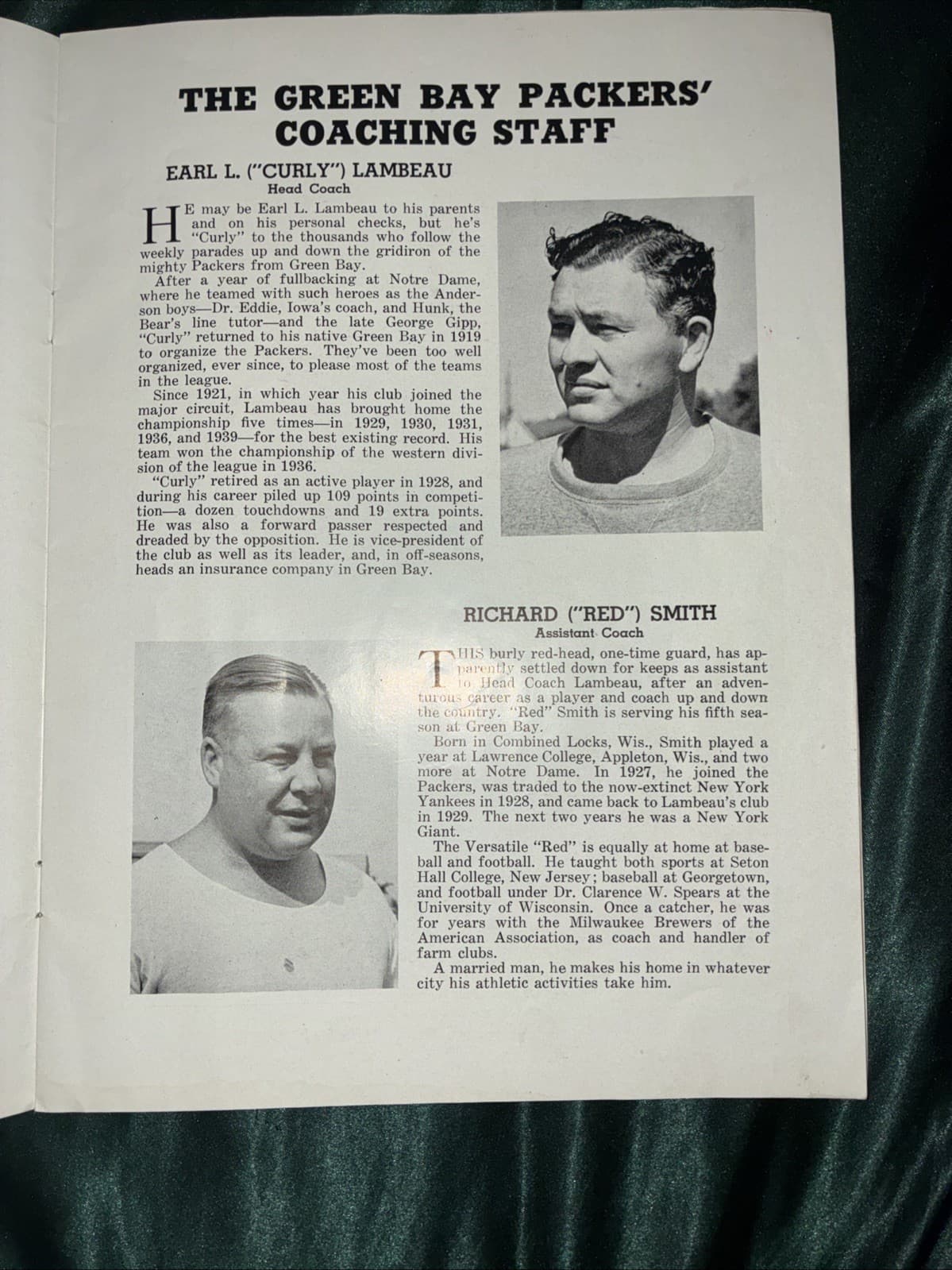 1940 Green Bay Packers football program Chicago Cardinals NFL Comisky Park 5
