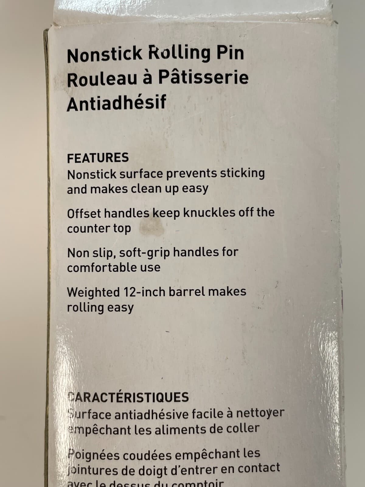 T-Fal Comfort 12" Rolling Pin Non-Stick Surface Weighted Barrel Soft Grip Handle 6