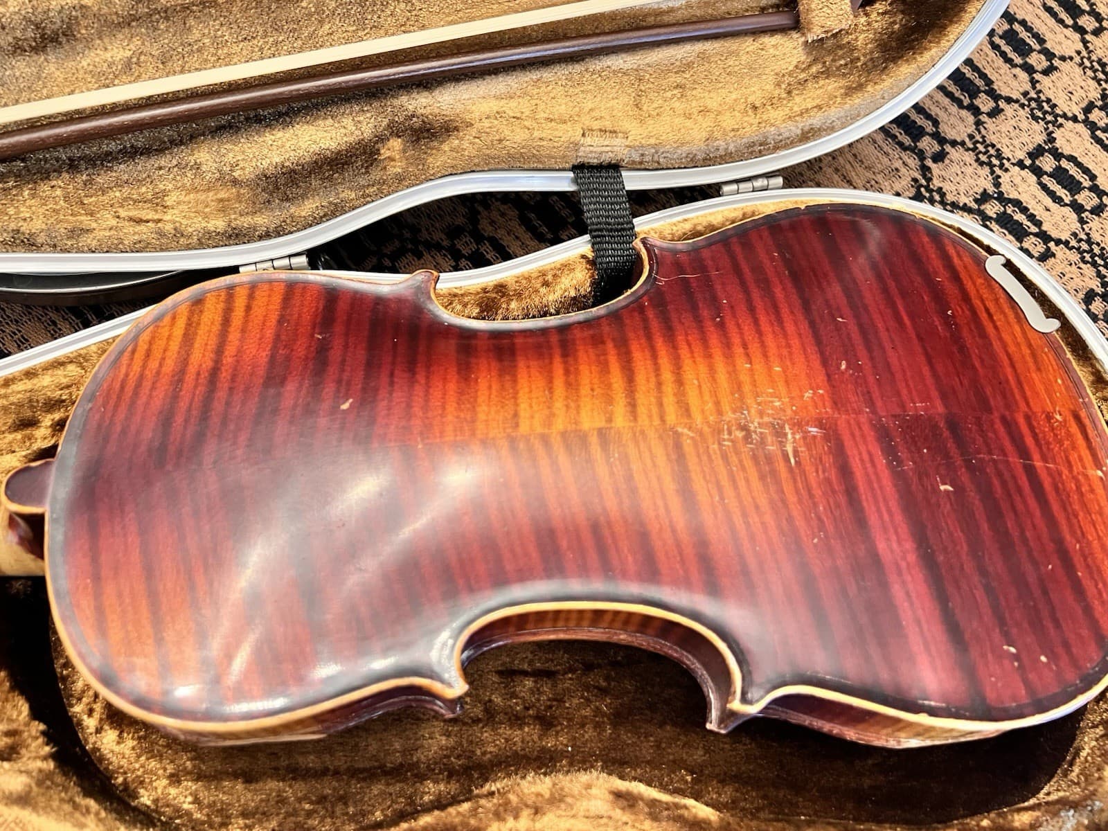 "3/4 size “COPY OF STRADIVARIUS" ANTONIUS VIOLIN & GERMAN BAUSCH BOW W/ CASE 3