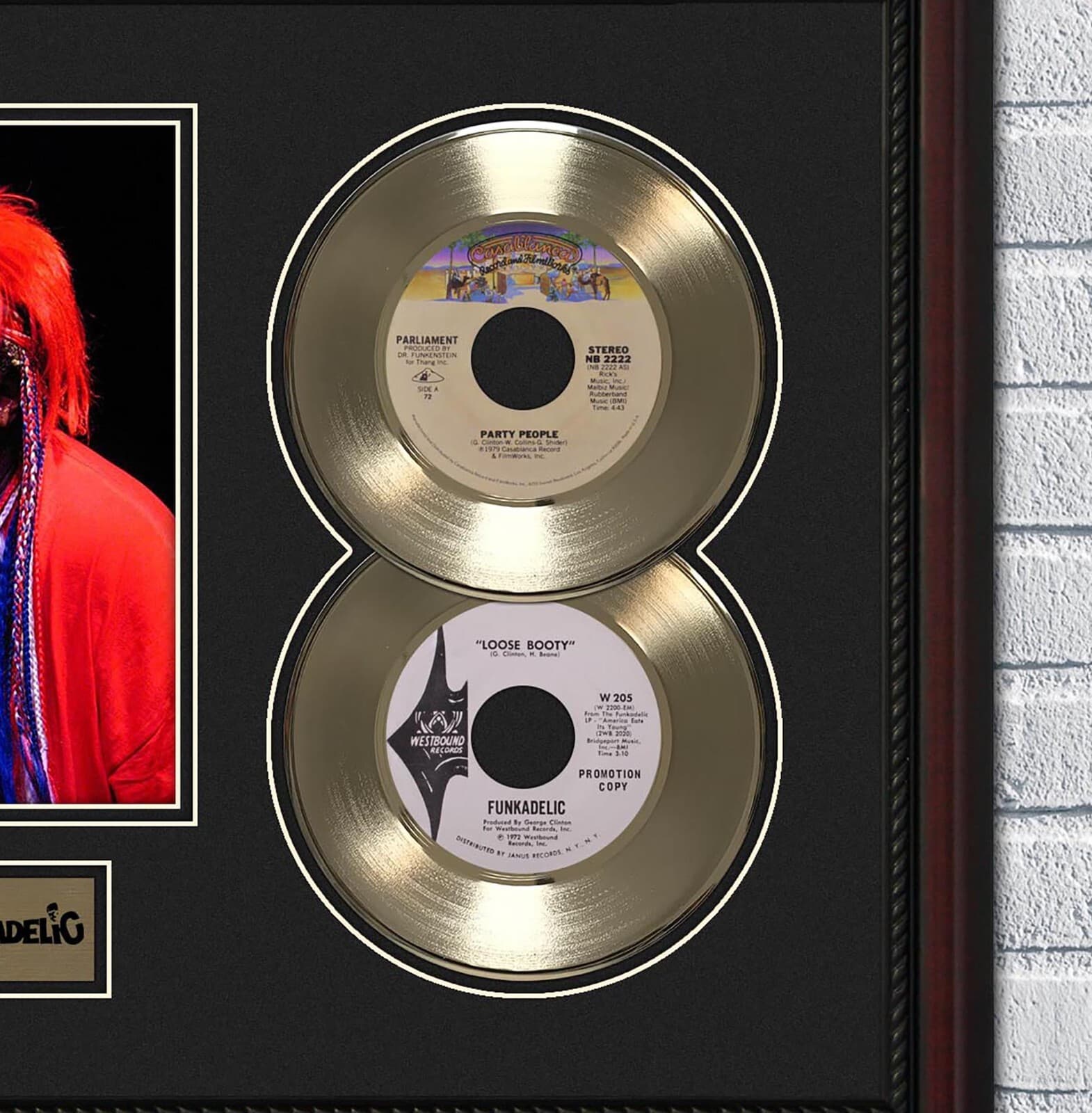 George Clinton Framed Gold or Platinum 45 Record w/ Reproduction Signatures 2