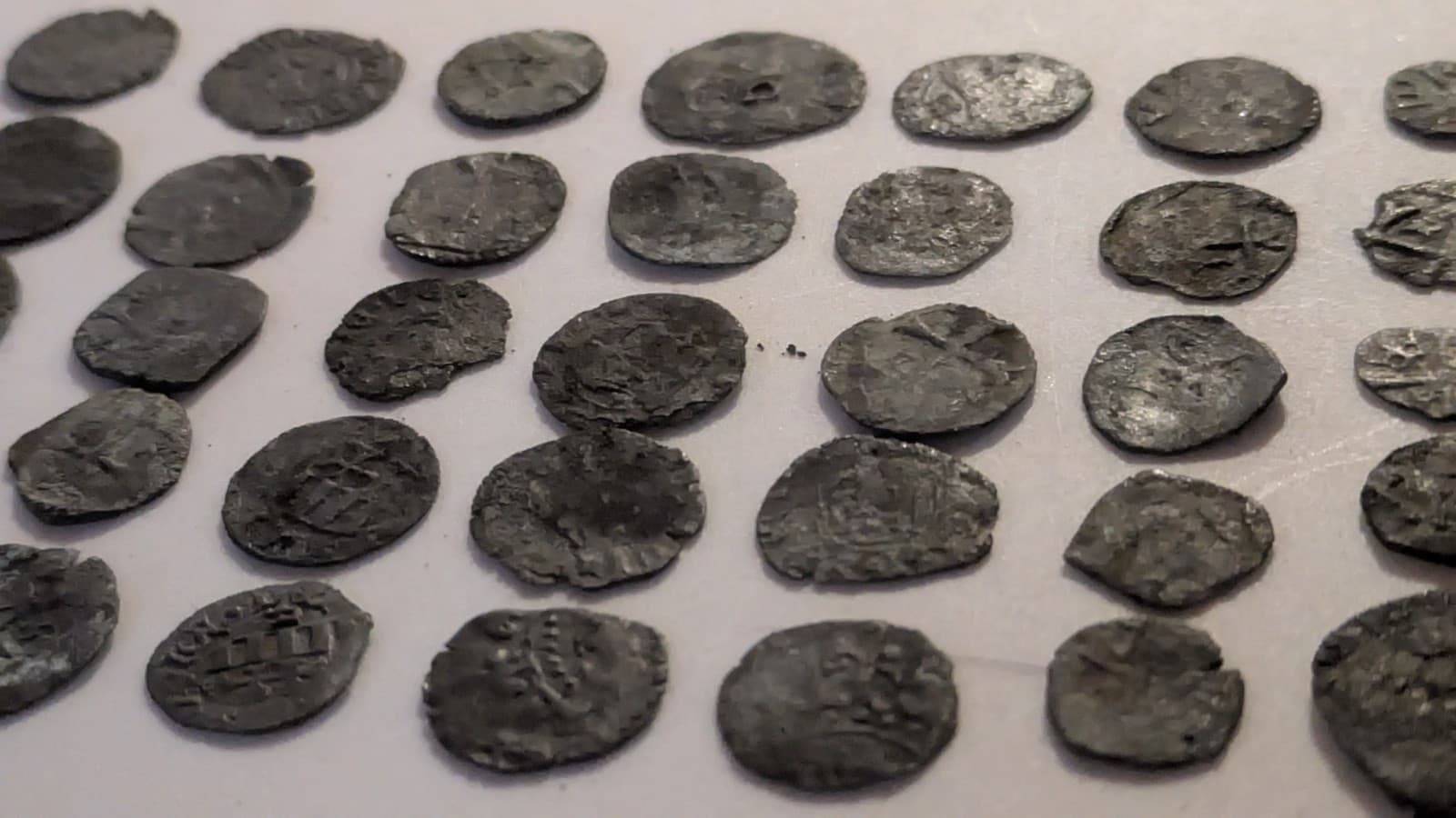 Lot of 60 Medieval Bronze Coins, Whole Coins, European Rare Lot 1600-1700's 3