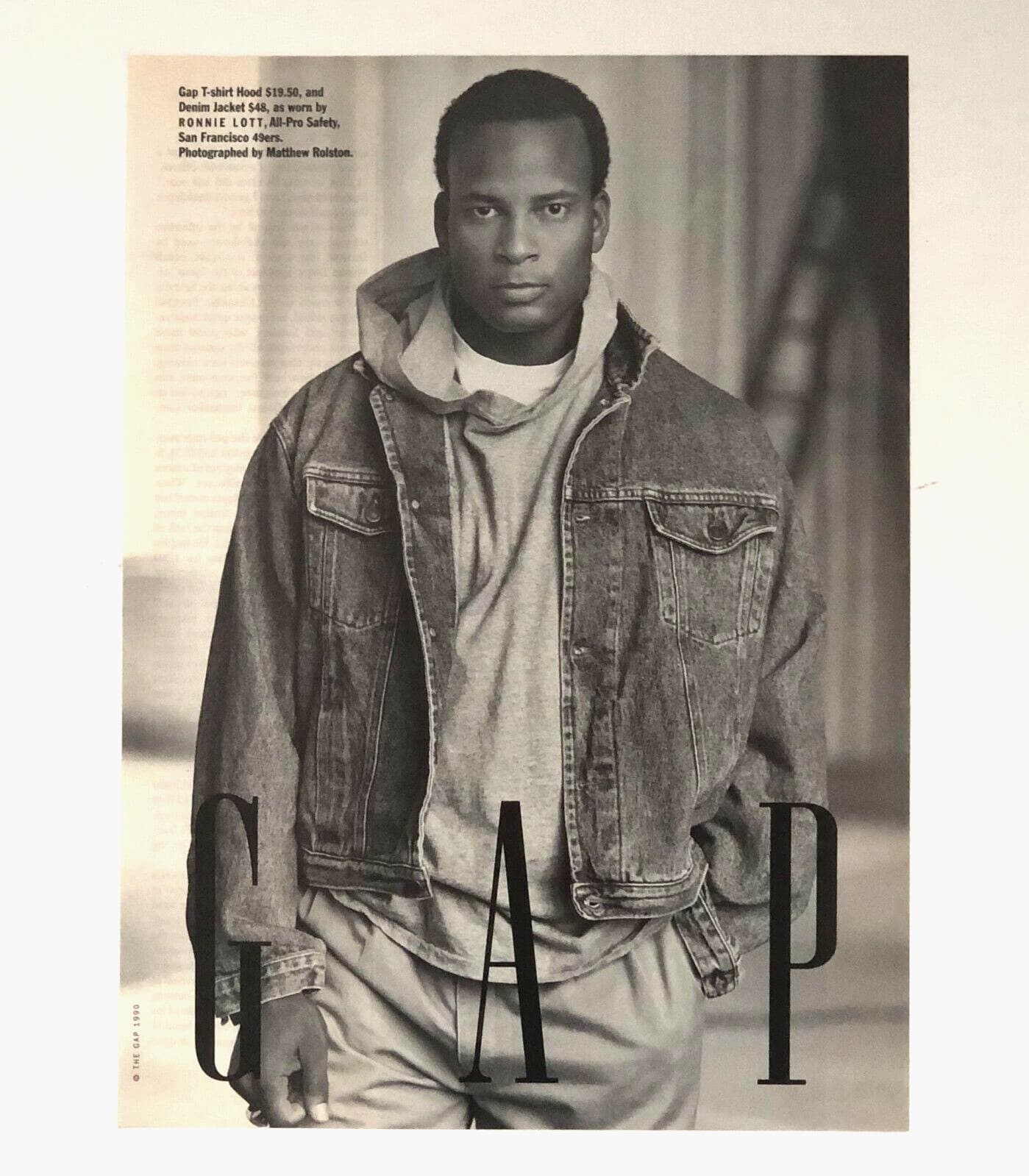 1990 The Gap Photo Advertisement 49ers Ronnie Lott Fashion Photo Vtg Print AD