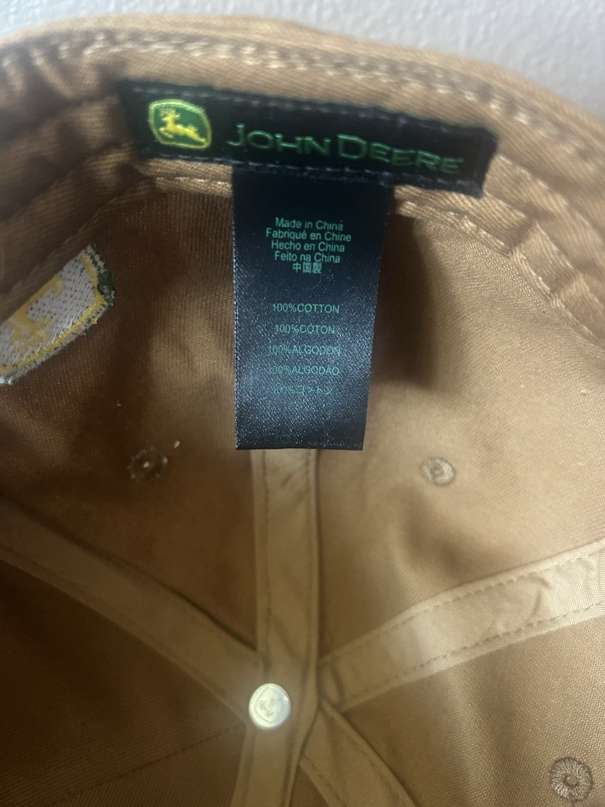 John Deere Hat 21st Century Brown Patch Embroidered Snapback NWOT Ball Cap 6