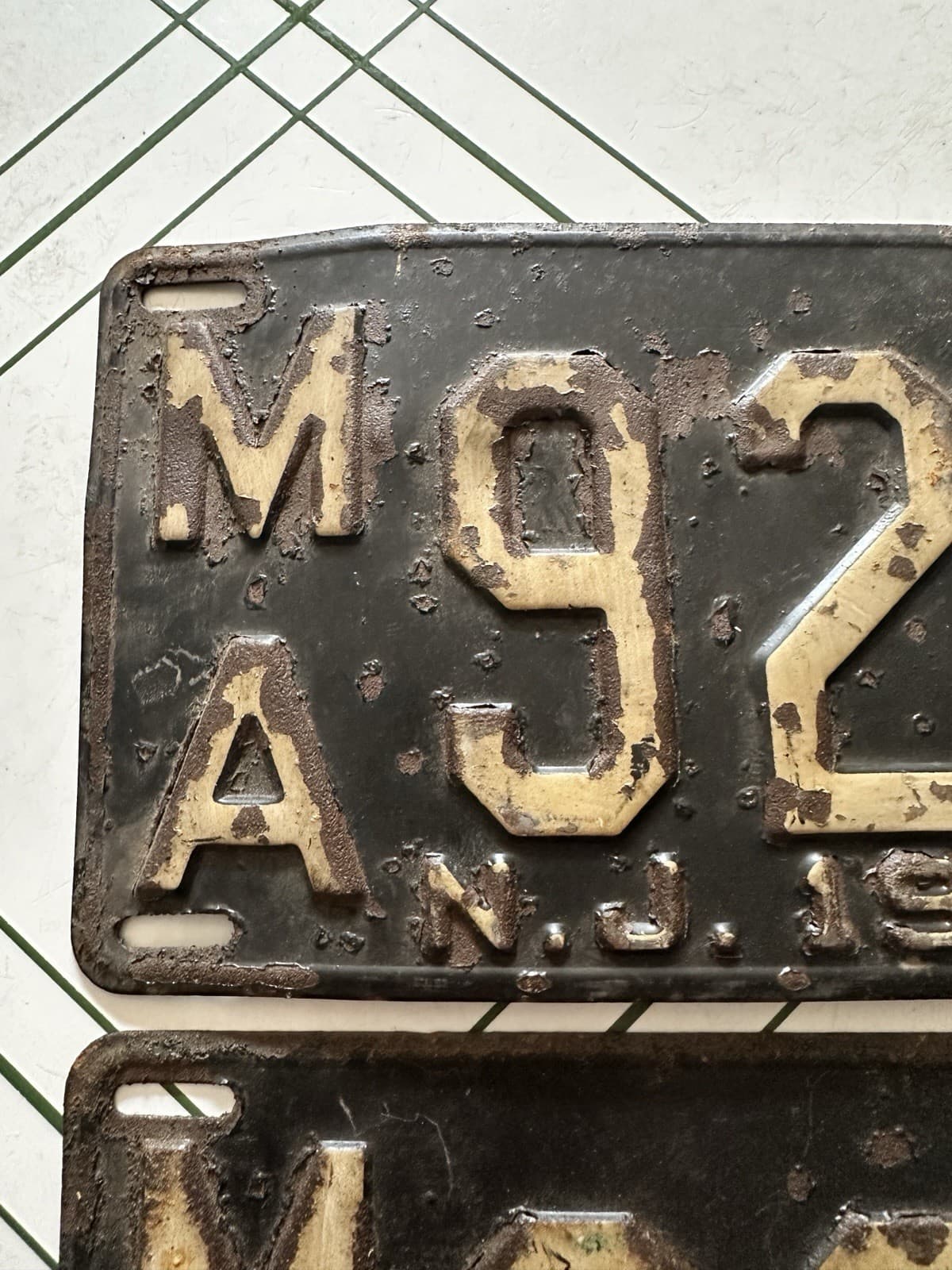 Antique 1951 New Jersey License Plate Pair MA 920 Vintage NJ 3