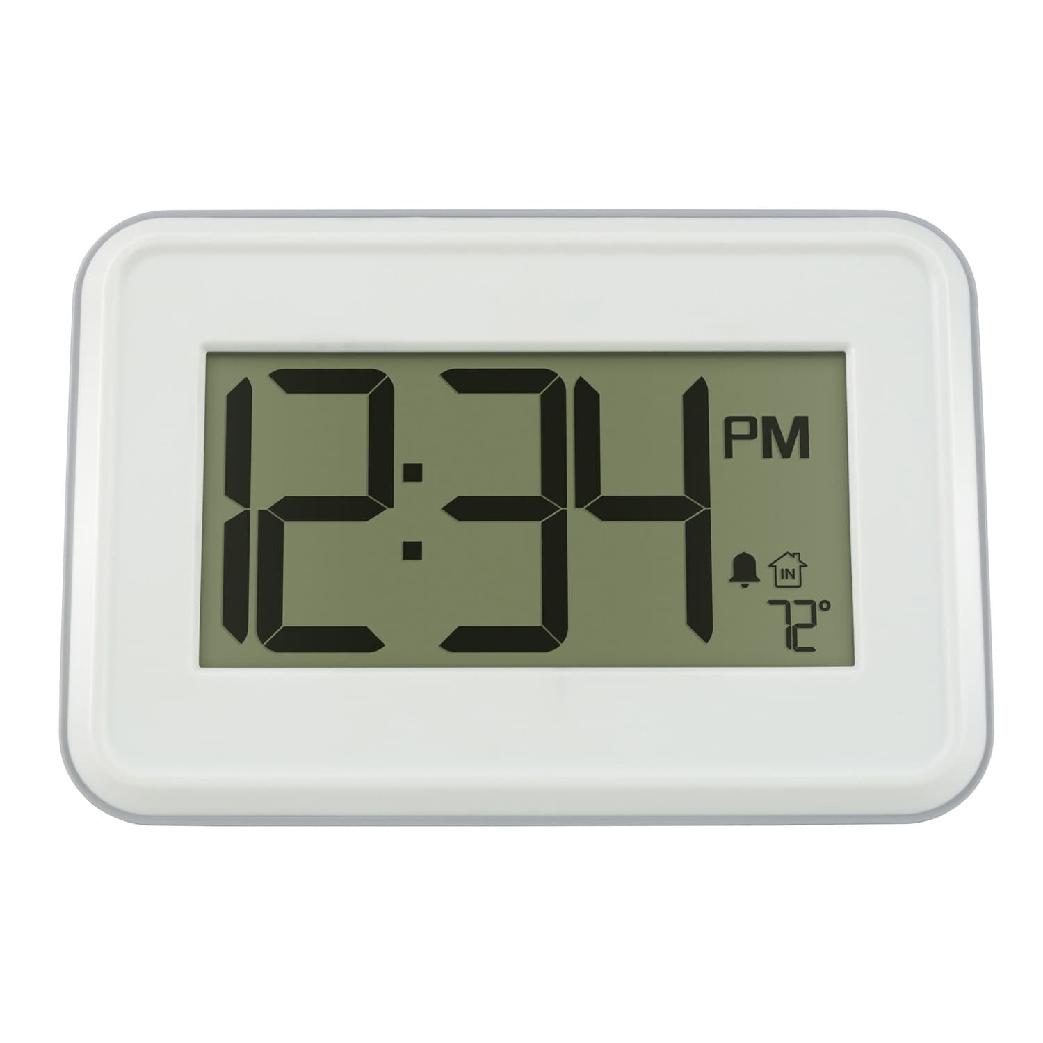 513-113W La Crosse Technology Digital Wall Clock with Indoor Temp & Timer White 2