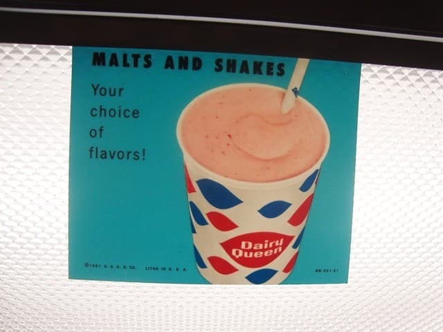 Circa 1961 Dairy Queen, DQ Lighted Sign Insert, MALTS AND SHAKES, Blue Version 2