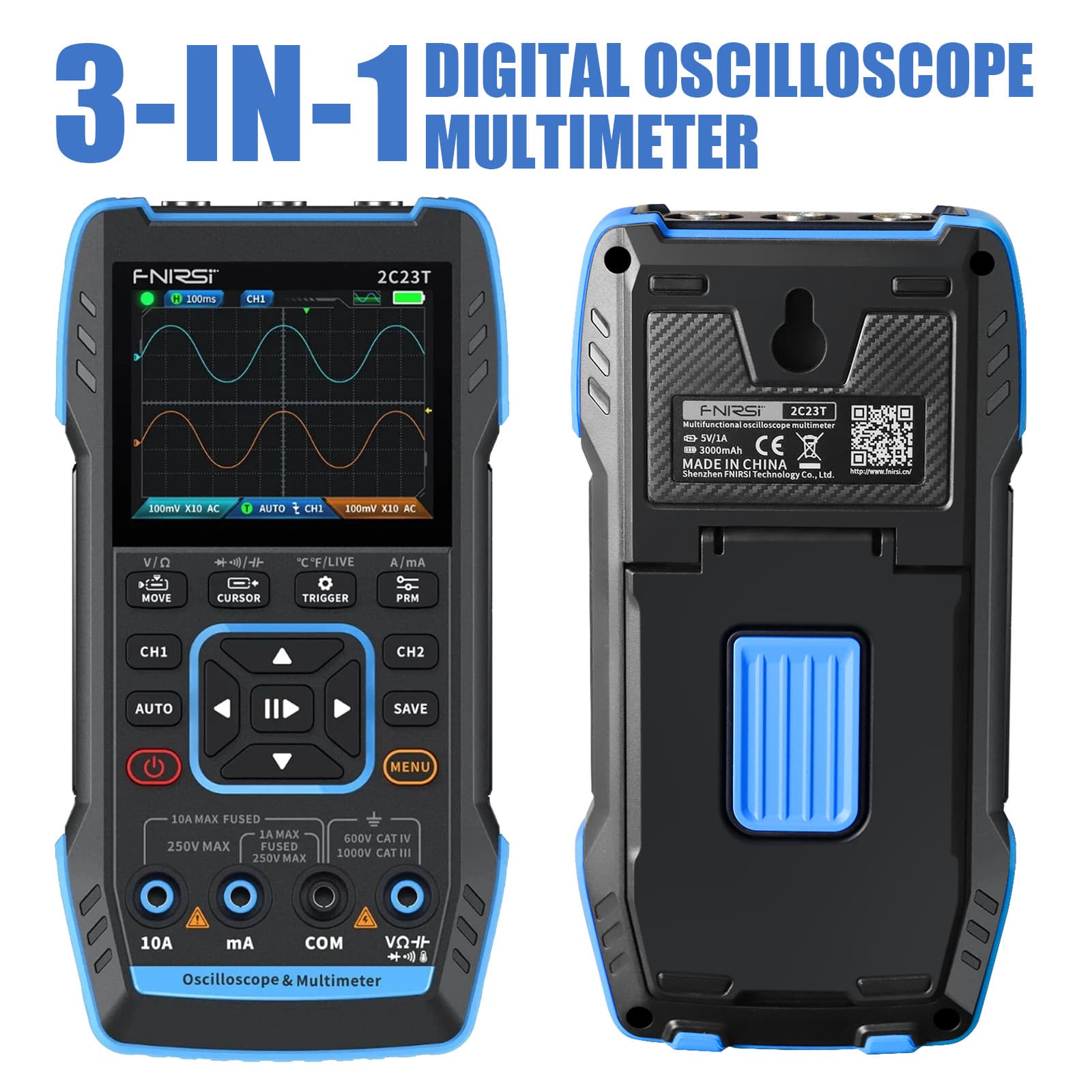 3IN1 Handheld Oscilloscope Digital Display Multimeter Function Signal Generator 2