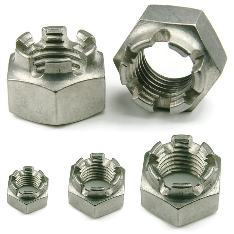 Stainless Steel Castle Nut 304 Stainless Steel Castellated Nuts - Select Size 2