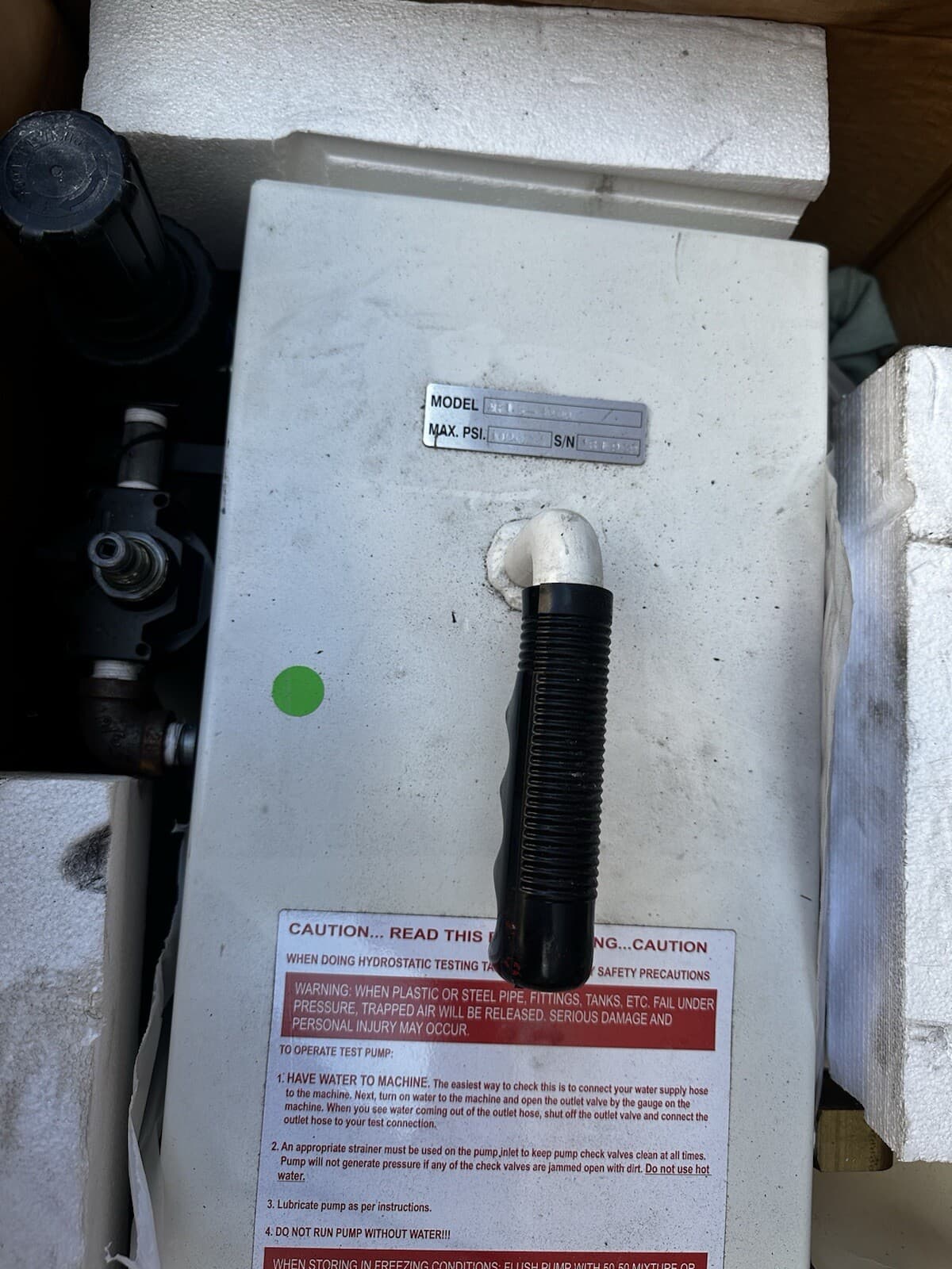 GENERAL PUMP HYDRO TEST HYDROSTATIC TESTER AR1.5-1000 PNEUMATIC 1000 PSI NEW BOX 3