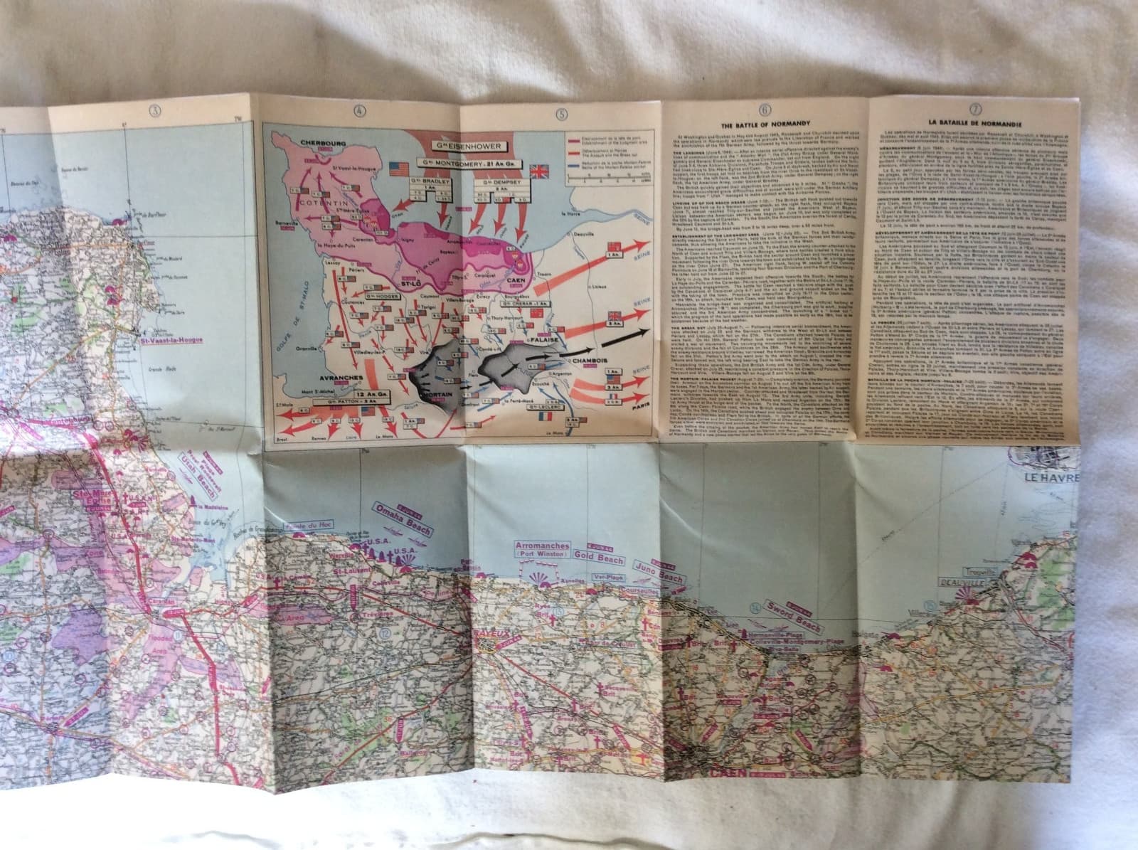 Michelin Tires 102 Battle of Normandy Map reprint of 1947 map 3