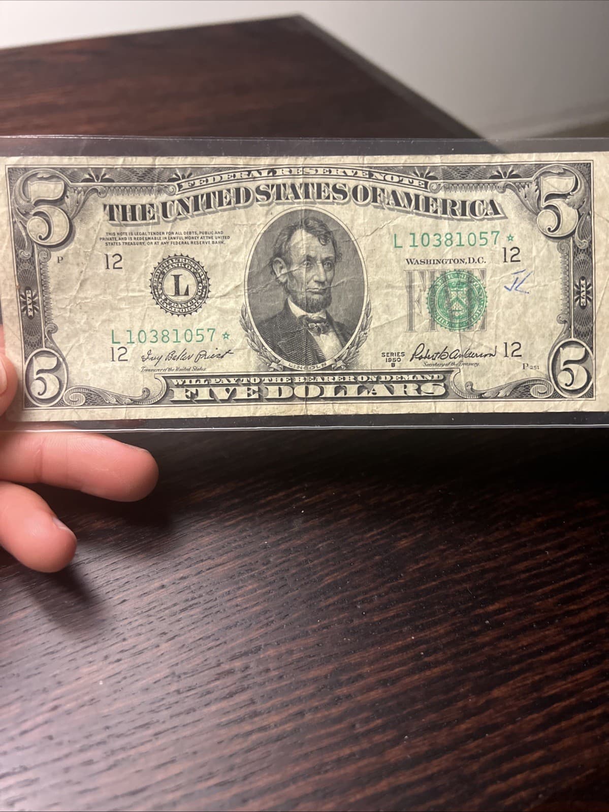 $5 1950b San Francisco Star Federal Reserve Note