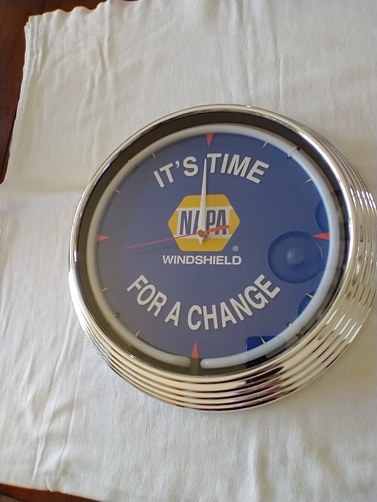 Napa Auto Parts NEON WALL CLOCK "TIME FOR A CHANGE" WIPER BRAND NEW IN BOX 4