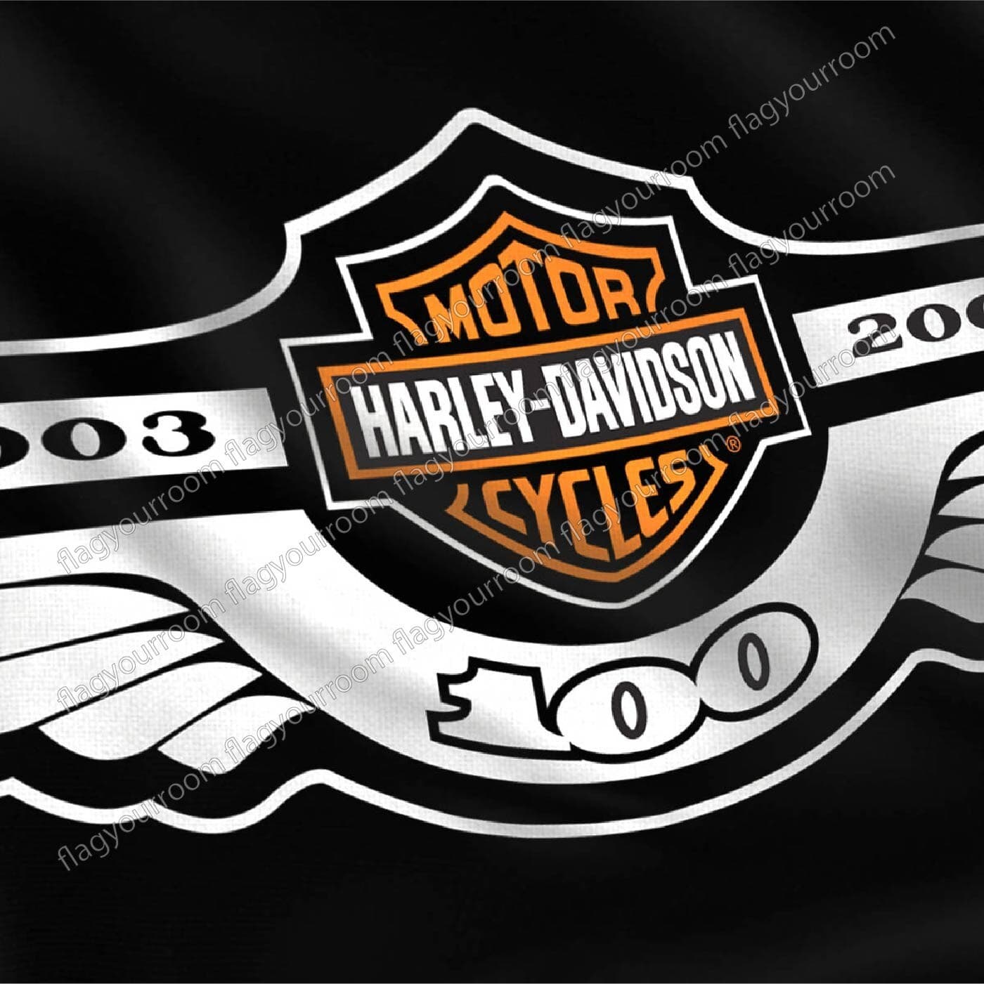 Harley Davidson 100 Years Flag 3x5 ft Banner Logo Garage Wall Sign Grommets 4