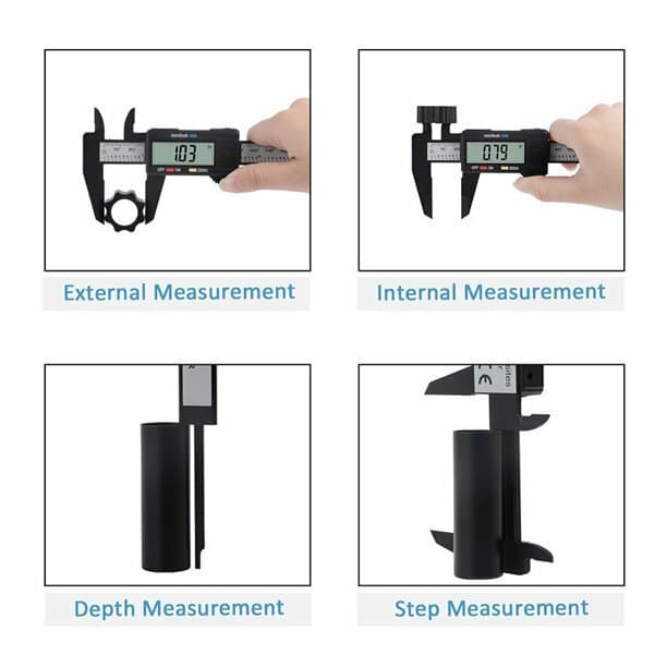 2-PACK Digital Caliper Electronic Gauge Carbon Fiber Vernier Micrometer 5