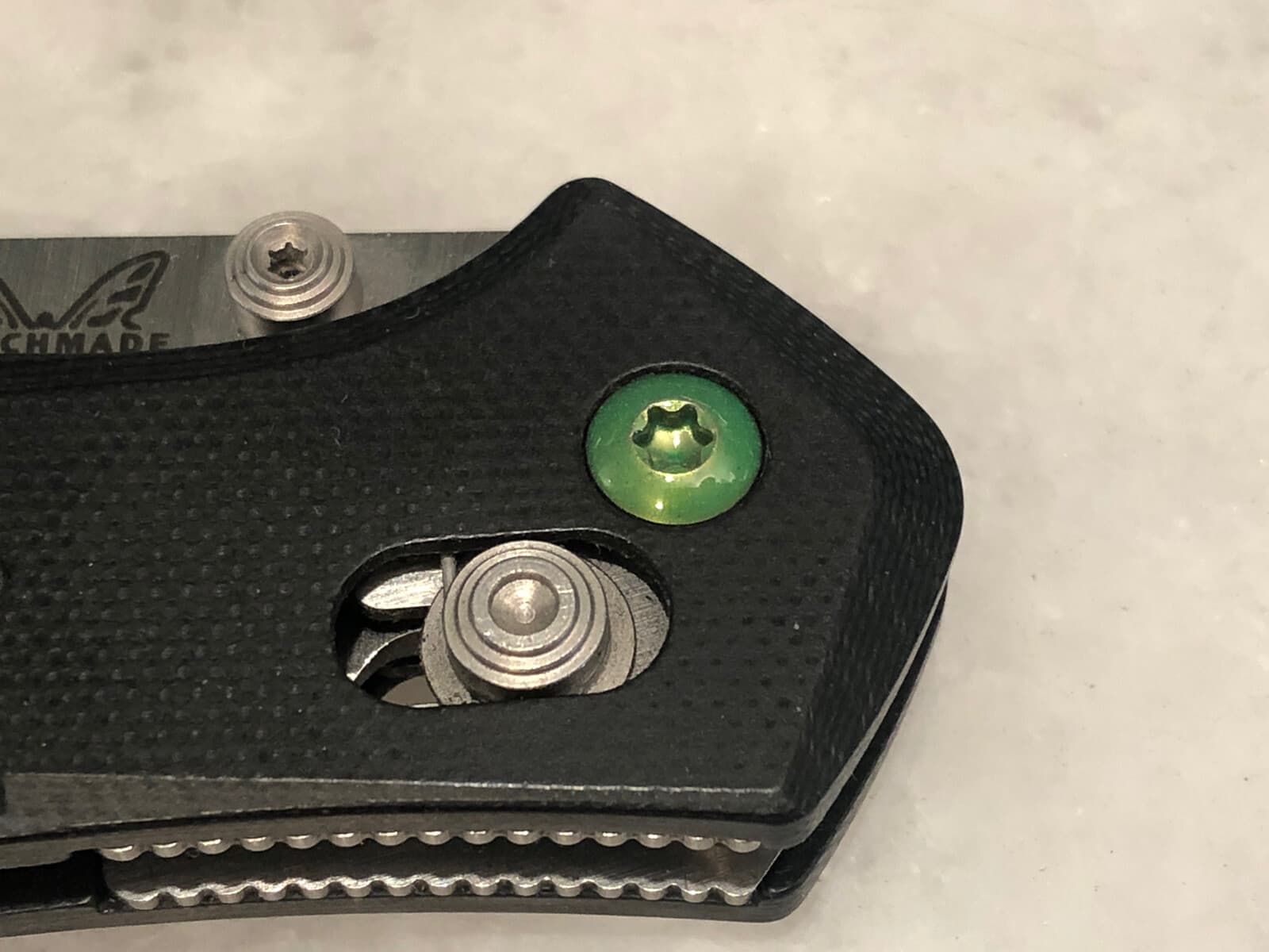 Green Stainless Steel Pivot Screw For Benchmade Osborne 940-2 G10 Knife - 1pc 2