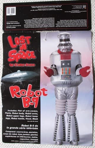 RARE 1998 LOST IN SPACE CLASSIC SERIES B-9 ROBOT ADULT HALLOWEEN COSTUME UNUSED!