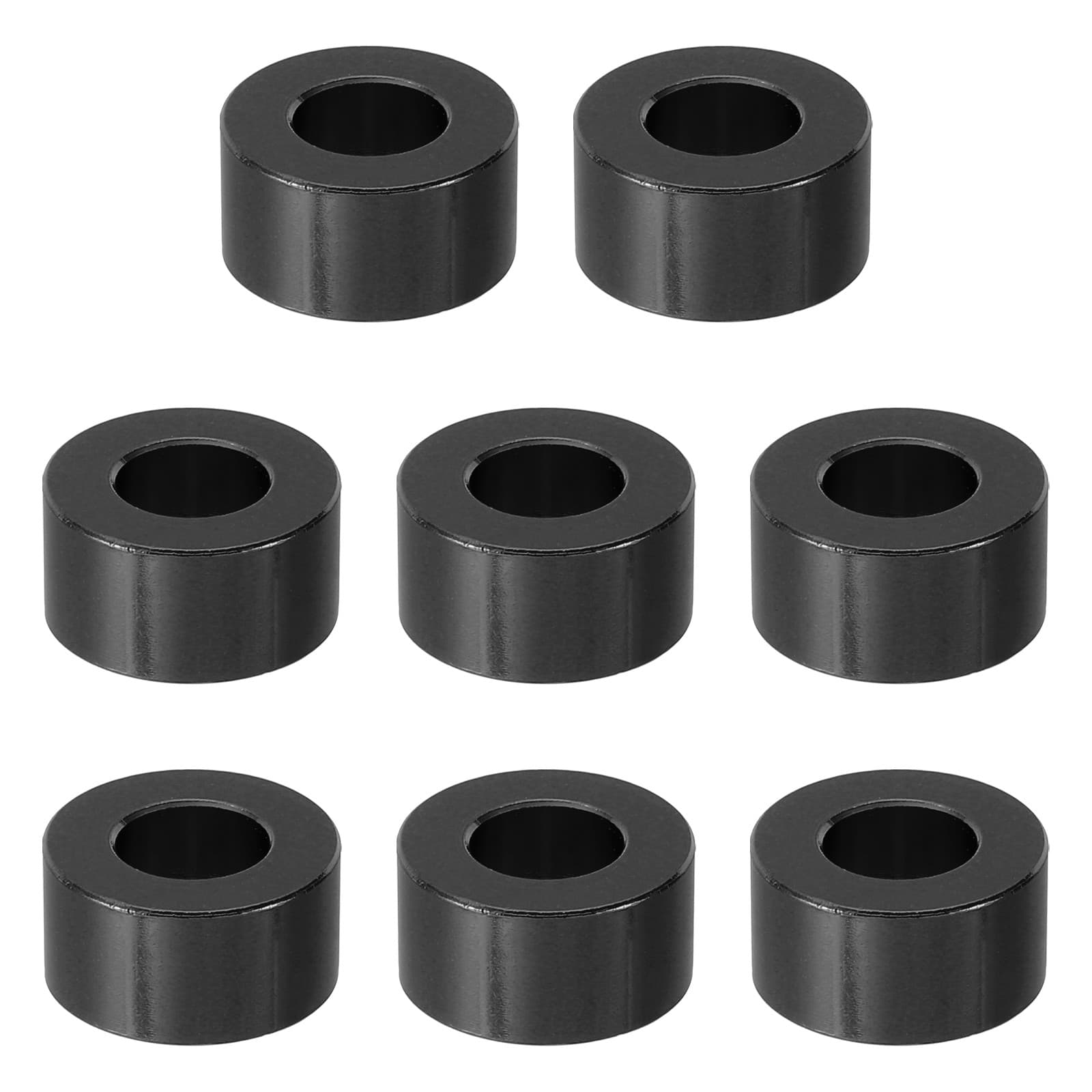 8 Pcs M8 Aluminum Metal Spacers Aluminum 8.2mm ID x 16mm OD x 8mm L Black
