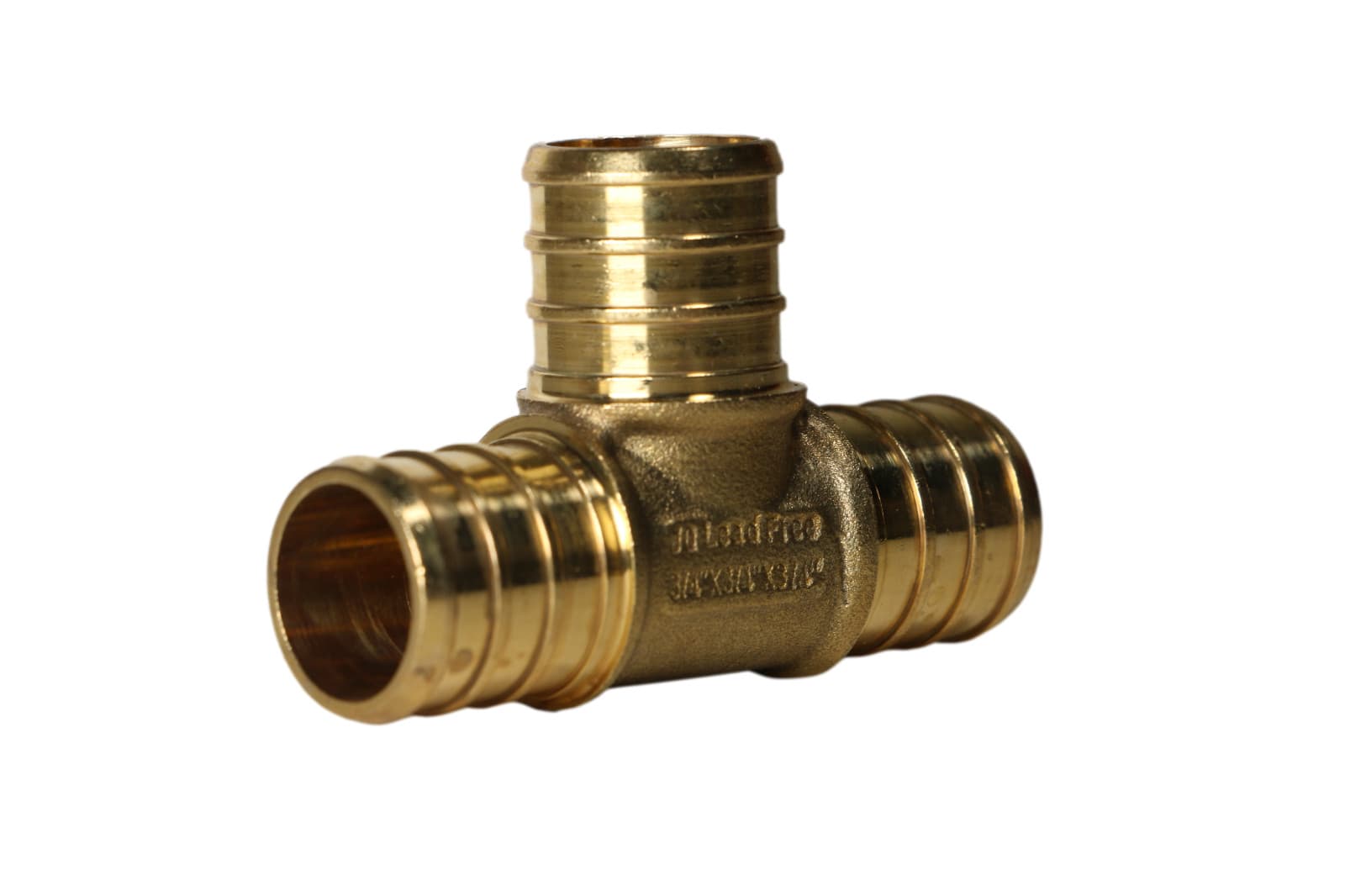 25 Pcs XFITTING 3/4" x 3/4" x 3/4" Pex Tee, 3/4 Pex Barb Crimp, Lead Free Brass