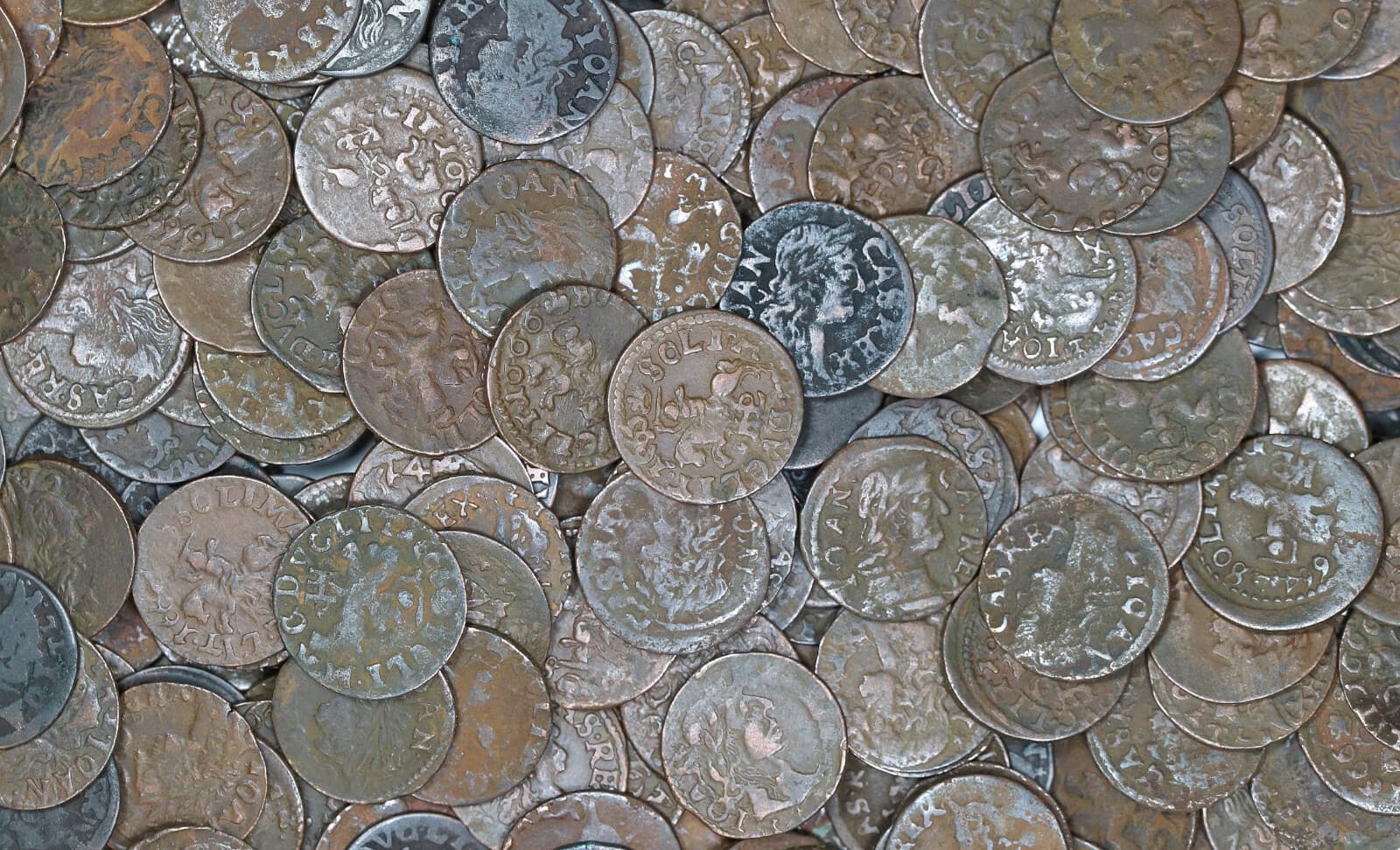 1660-1668 Solidus Copper Coin Jan II Casimir Vasa King of Poland 1 Pc From Lot