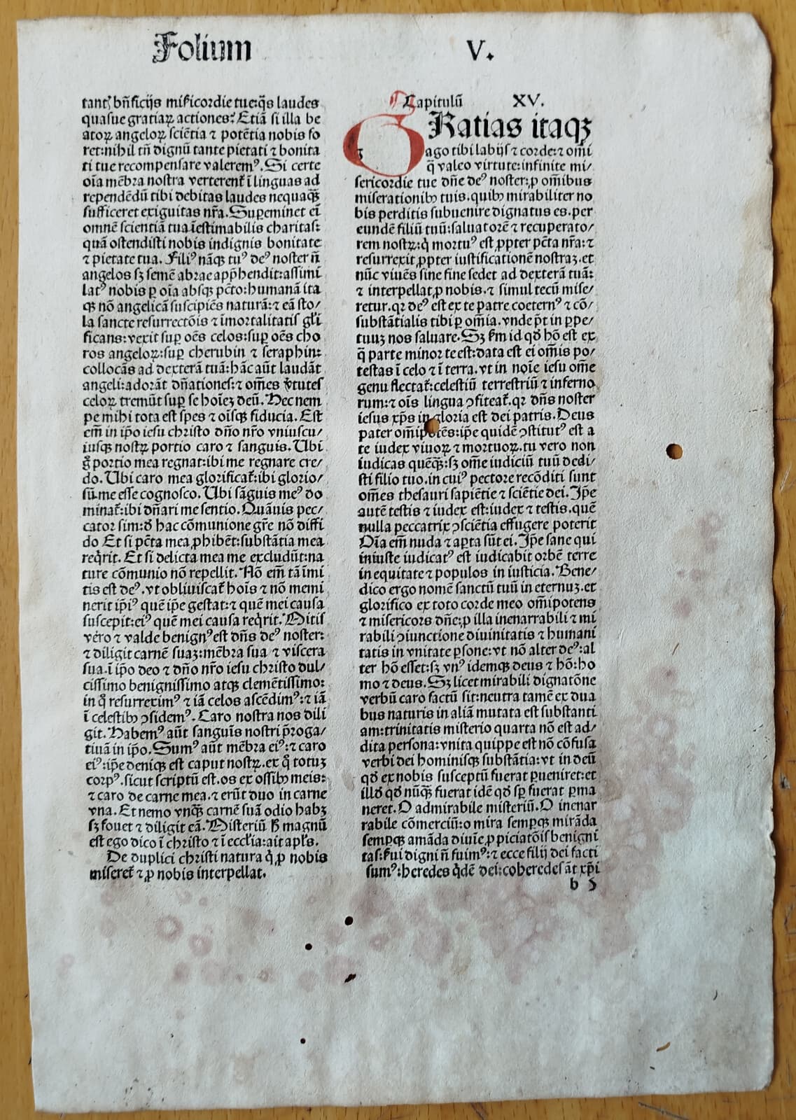 Original Rubricated Incunable Leaf Augustinus Opuscula Strasbourg (H) - 1489 2