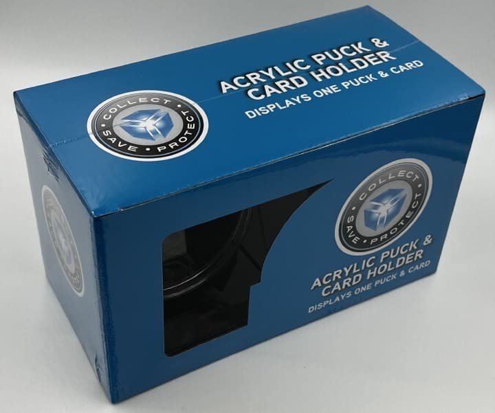 DELUXE BLACK BASE HOCKEY PUCK & CARD DISPLAY CASE CSP Buy More & Save 2